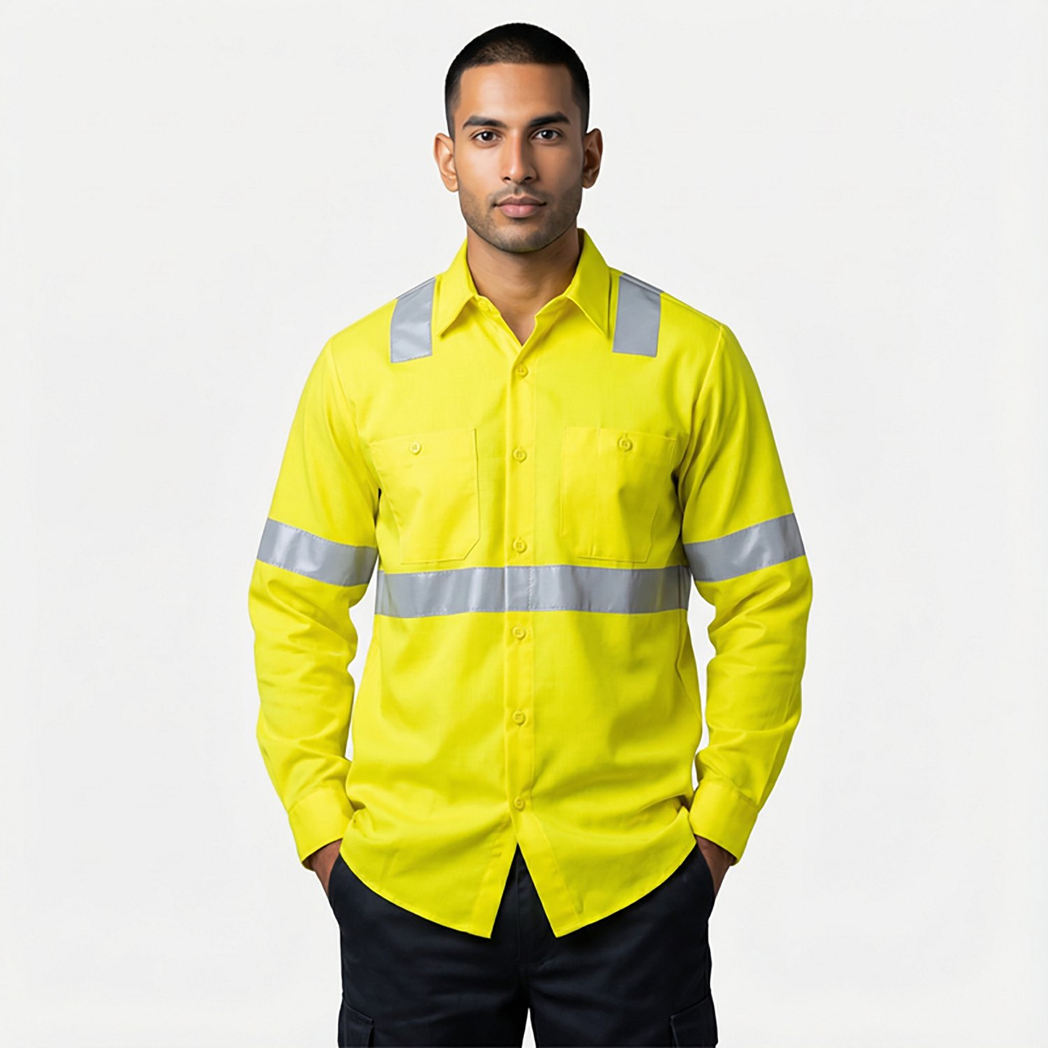 Red Kap Men's Hi-Visibility Ripstop Type R Class 3 Long Sleeve Work Shirt                                                        - view number 2