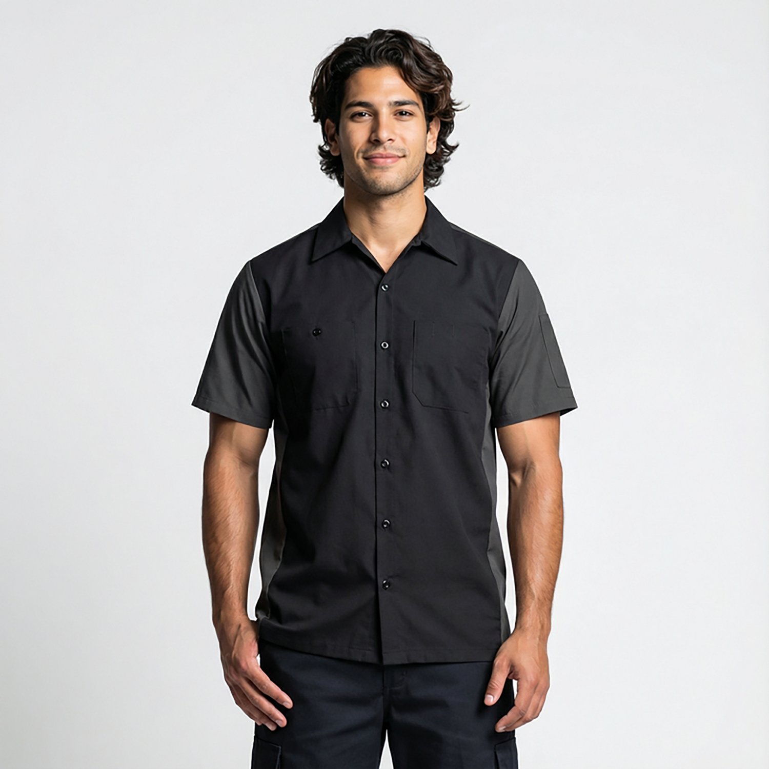 Red Kap Men's 2-Tone Crew Short Sleeve Touchtex Shirt"                                                                           - view number 2