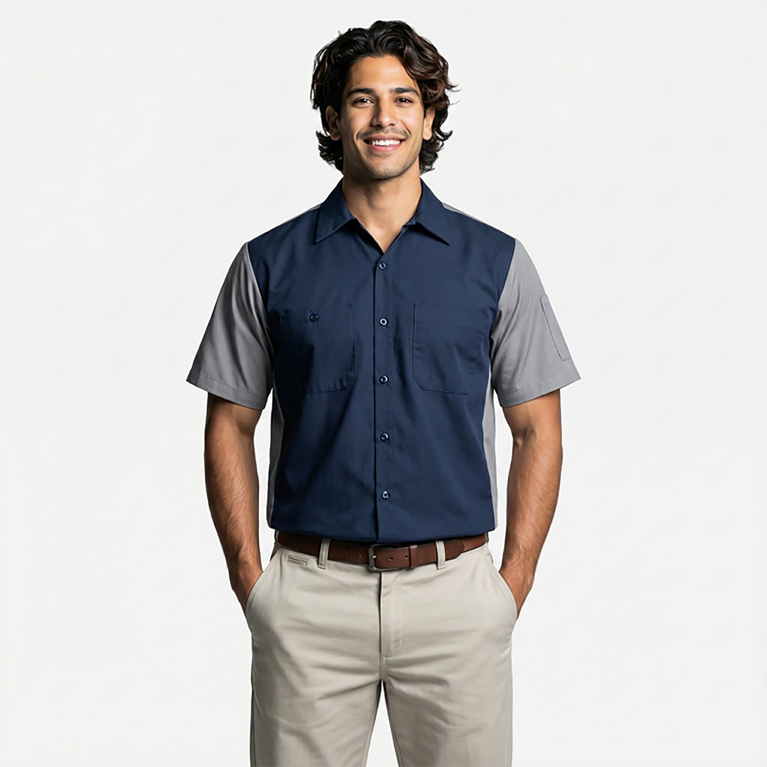 Red Kap Men's 2-Tone Crew Short Sleeve Button Down Shirt - view number 2