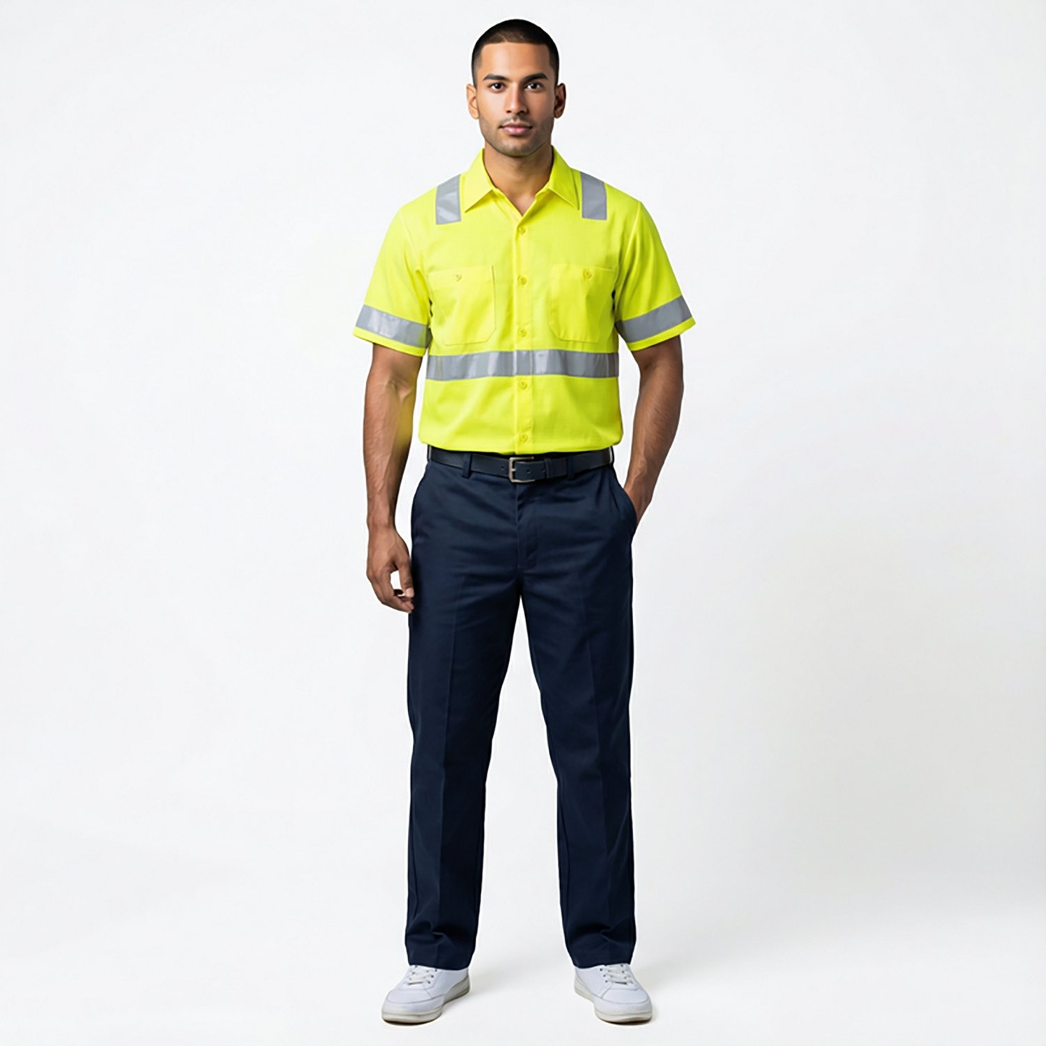 Red Kap Men's Hi-Visibility Ripstop Type R Class 3 Short Sleeve Work Shirt