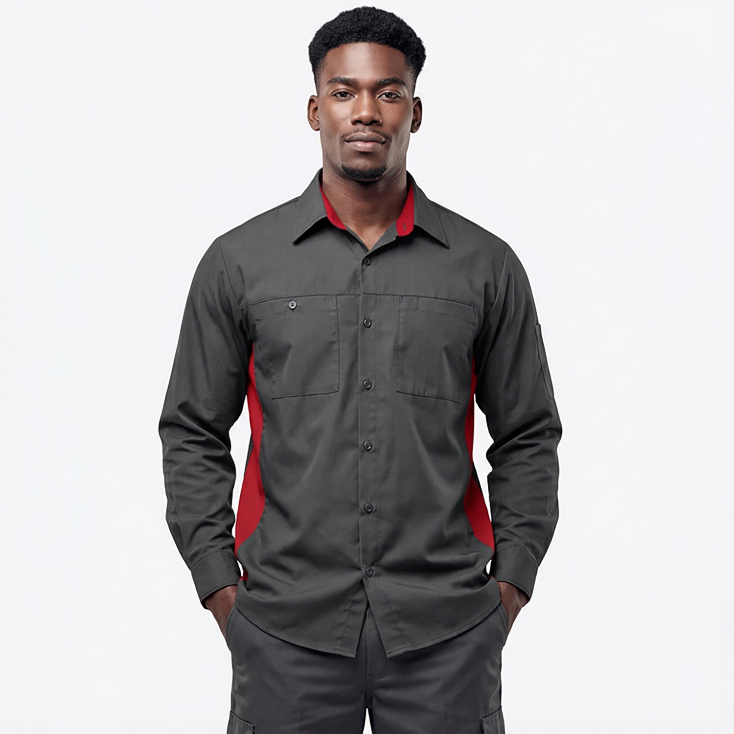 Red Kap Men's Performance Plus Shop Long Sleeve Button Down Shirt - view number 2