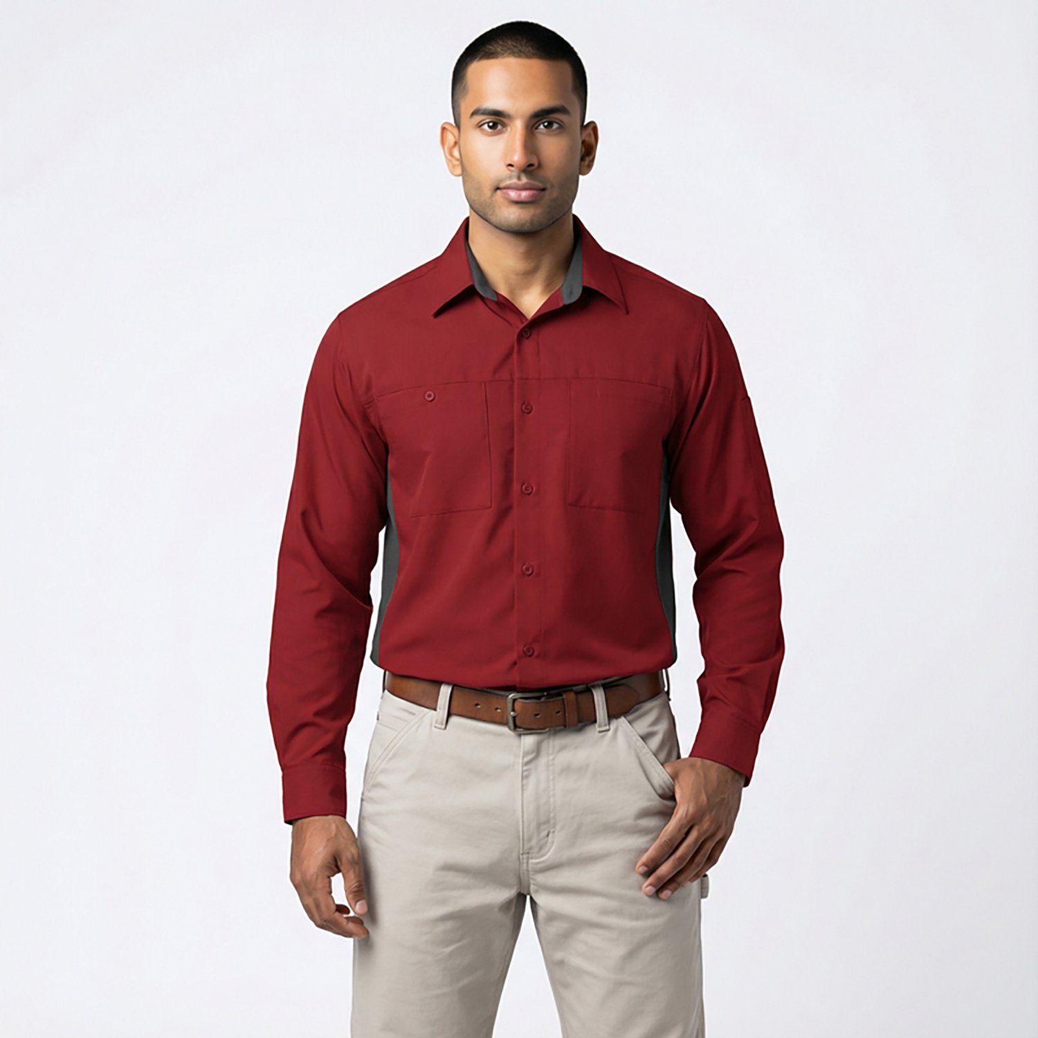 Red Kap Men's Performance Plus Shop Long Sleeve Button Down Shirt - view number 2