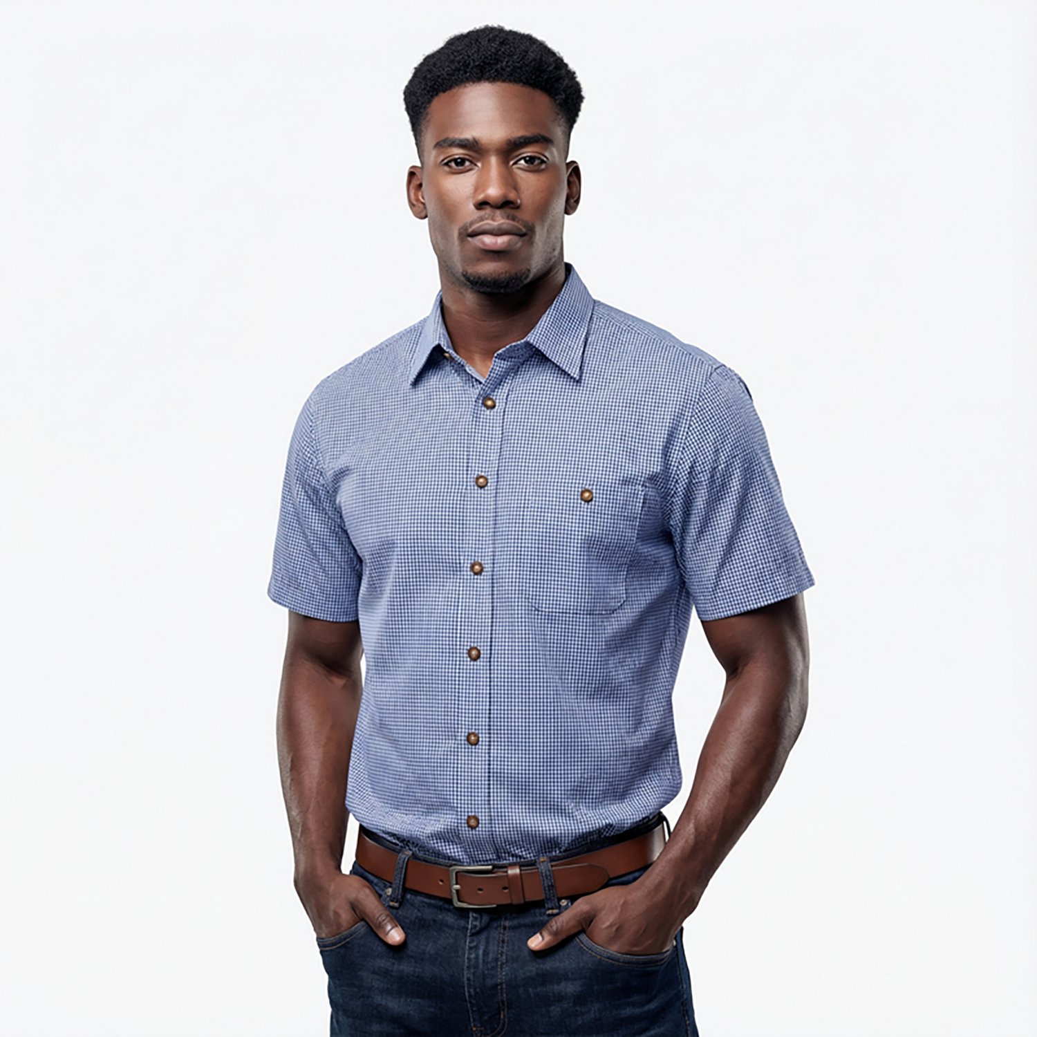 Red Kap Men's Mini-Plaid Uniform Short Sleeve Shirt - view number 2