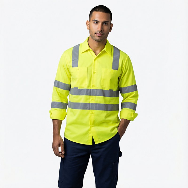 Red Kap Men's Hi-Visibility Type R Class 3 Work Shirt