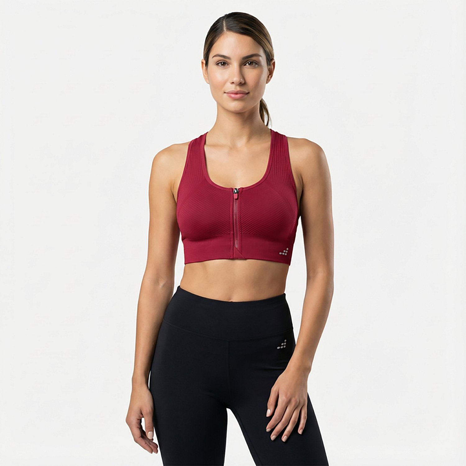 BCG Women's Seamless Zip Front Mid Impact Sports Bra                                                                             - view number 2