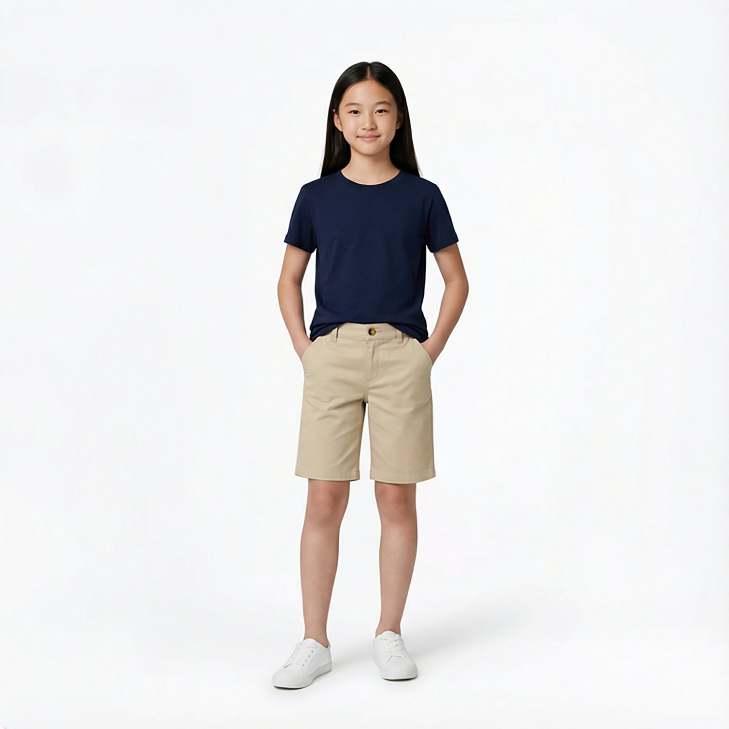 French Toast Girls' At School Stretch Twill Bermuda Shorts