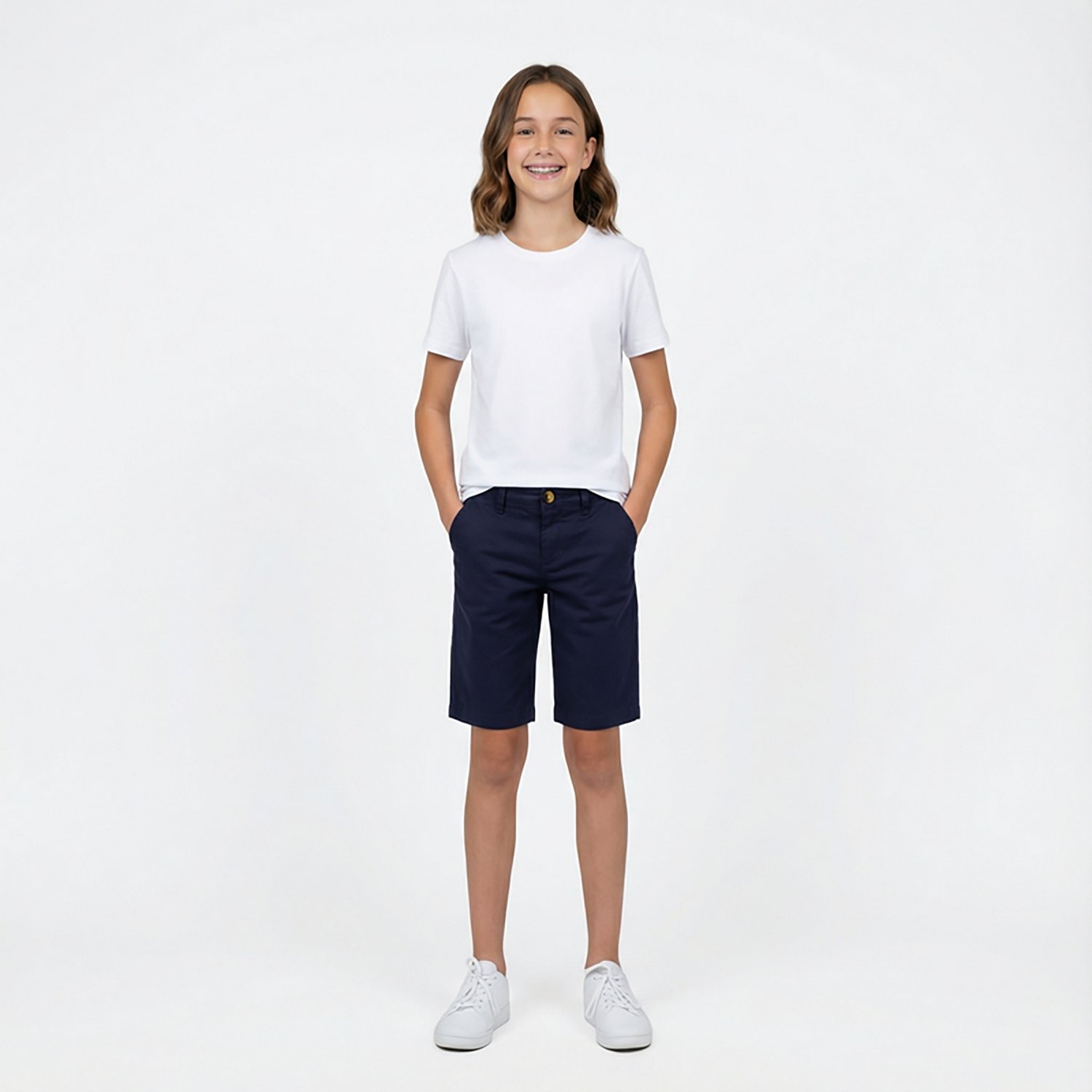 French Toast Girls' At School Stretch Twill Bermuda Shorts
