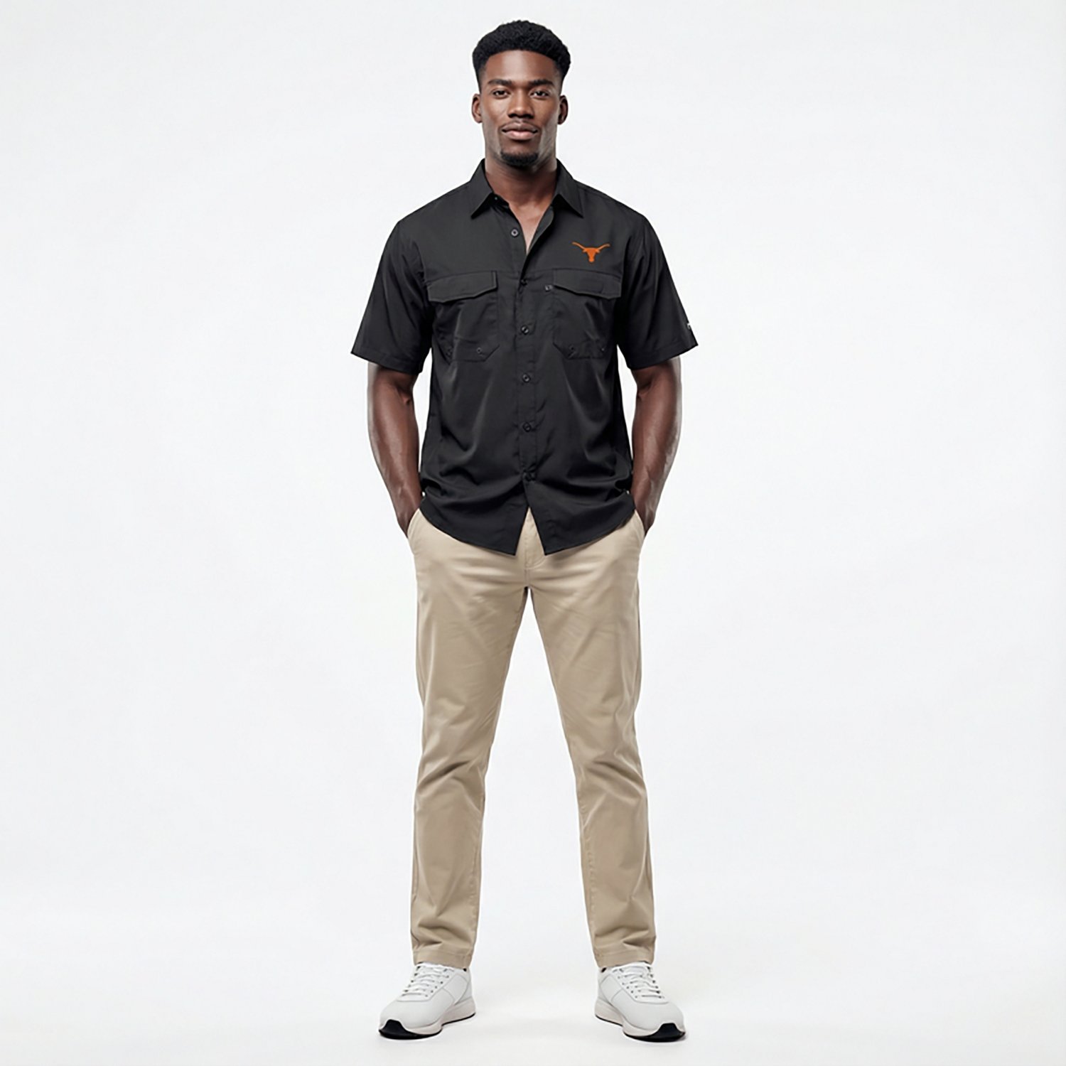 Antigua Men’s University of Texas Game Day Woven Fishing Shirt