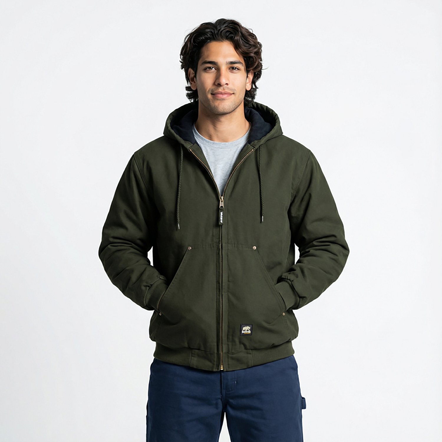 Berne Men's Highland Washed Hooded Jacket - view number 2