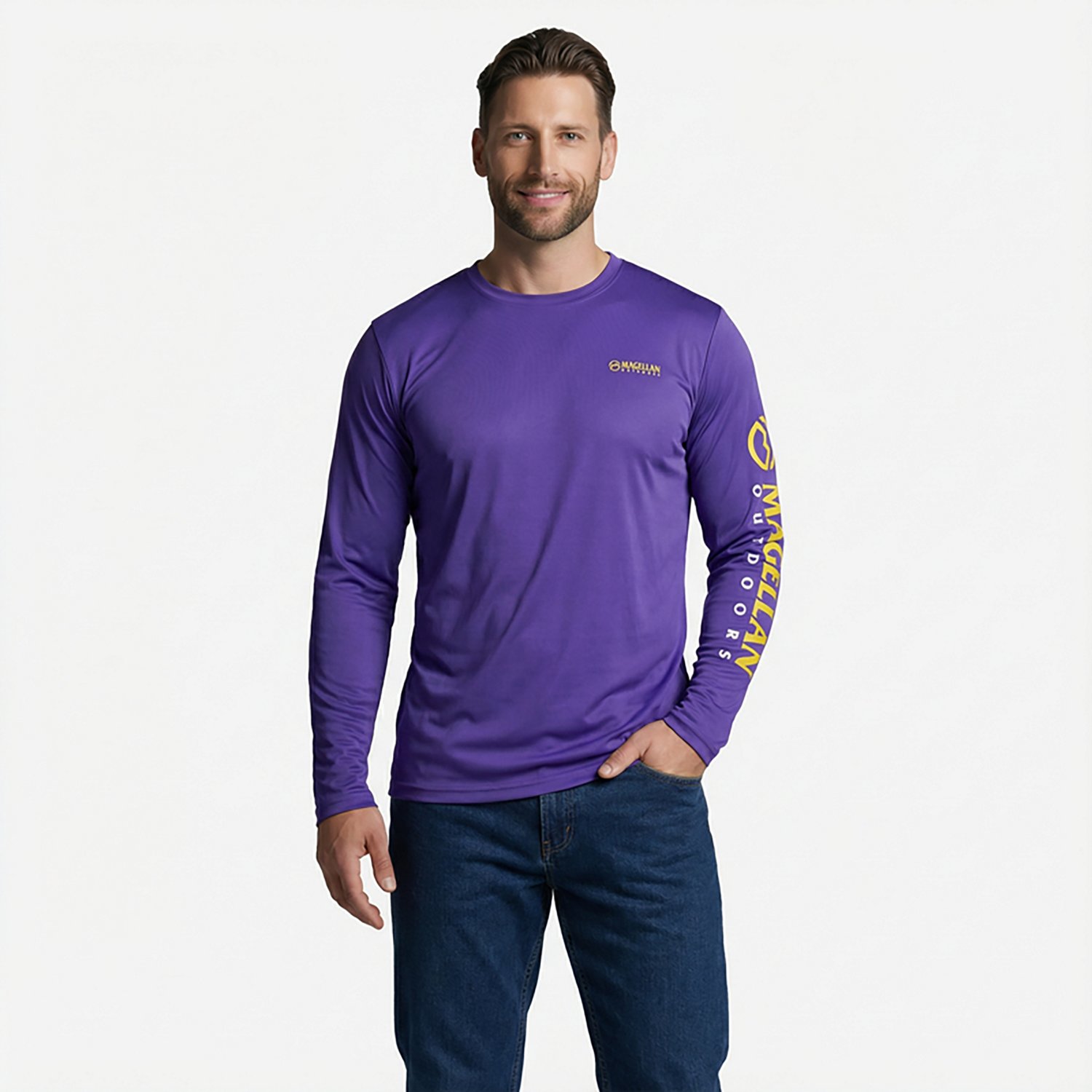 Magellan Outdoors Men's Casting Crew Core Graphic Long Sleeve T-shirt                                                            - view number 4