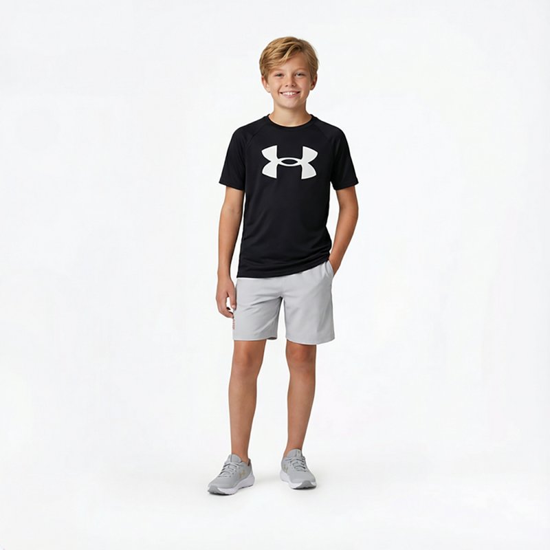Under Armour Tech Big Logo Short-Sleeve T-Shirt for Kids - Black/White