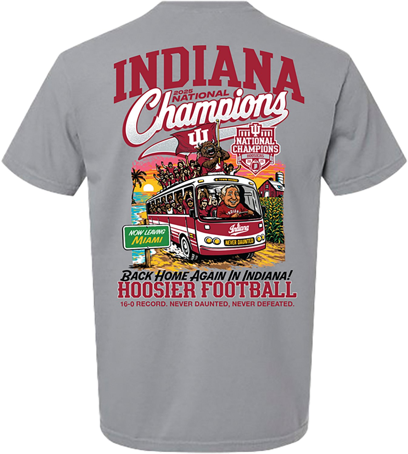 Something Inked Men's Indiana Hoosiers 2025 National Champions Bus Graphic DS Long Sleeve T-shirt - view number 3