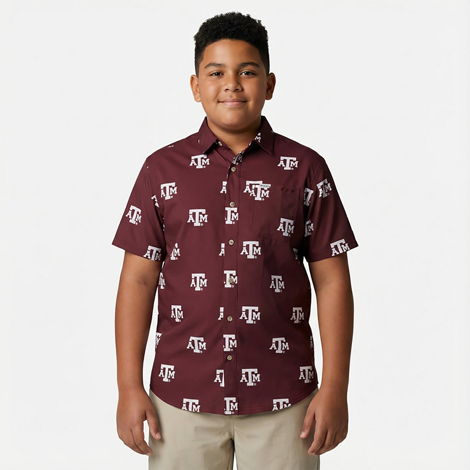 Columbia Sportswear Men's Texas A&M University CLG Super Slack Tide™ Logo Print Shirt