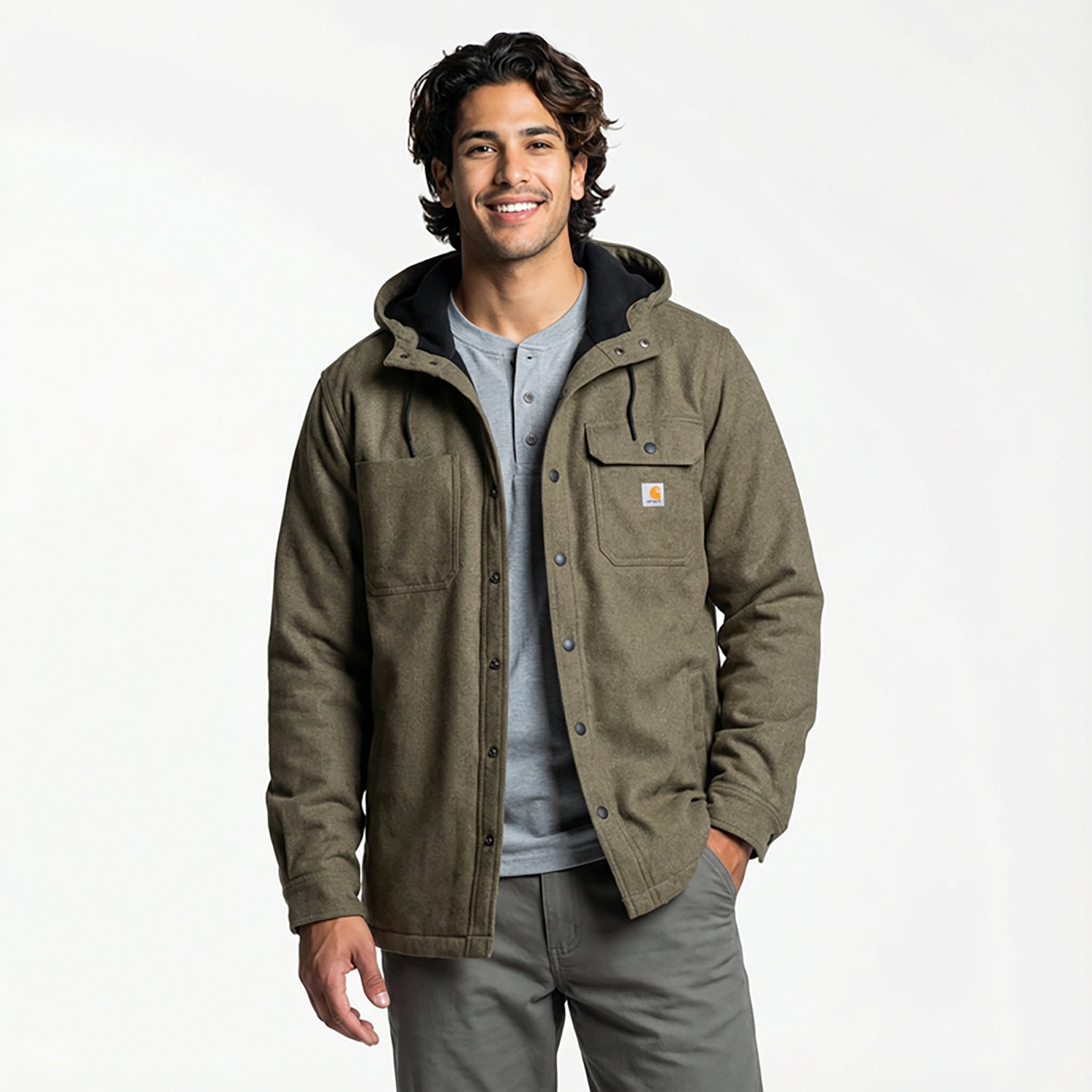 Carhartt Men's Rain Defender Hooded Shirt Jacket - view number 2