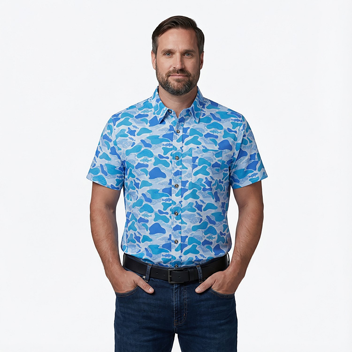 Magellan Outdoors Men's Shore and Line Washed Out Pocket Button-Down Fishing Shirt - view number 2