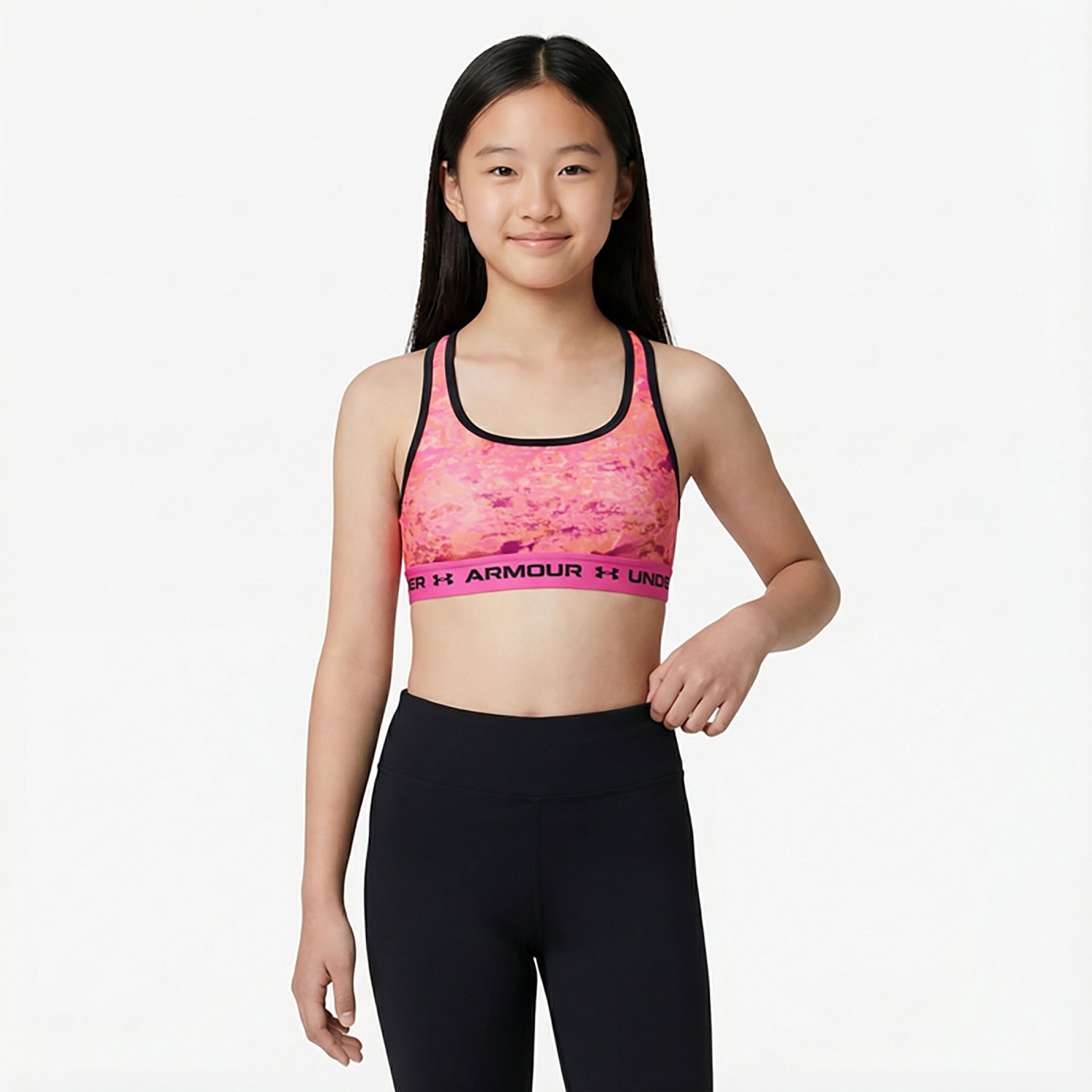 Under Armour Girls' Crossback Medium Support Sports Bra - view number 2