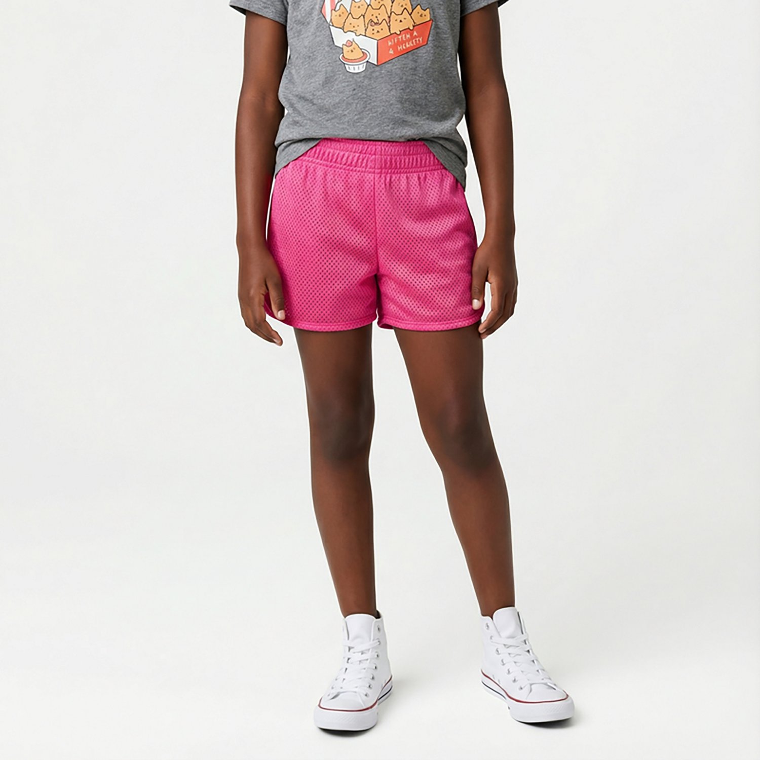 BCG Girls' Recycled Contrast Mesh Shorts