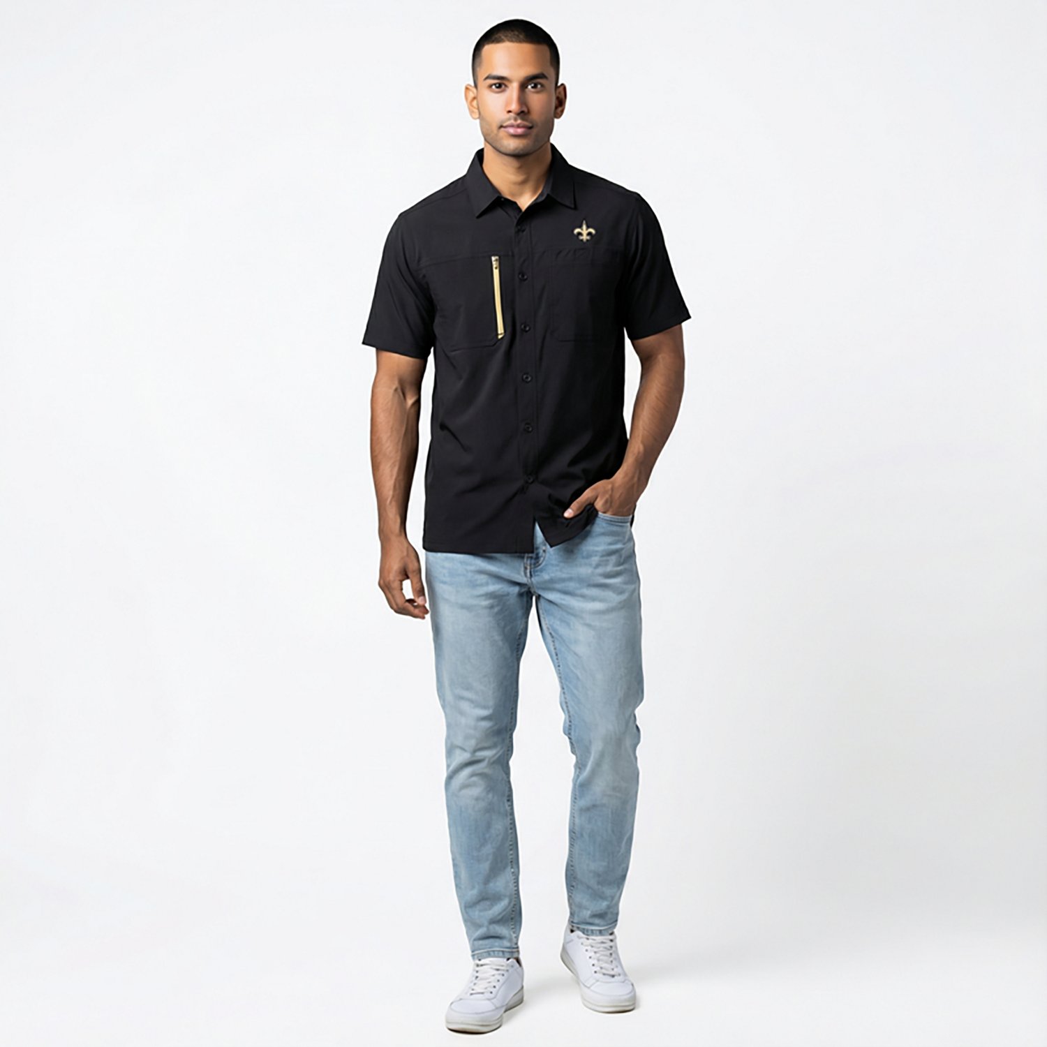 Antigua Men's New Orleans Saints Kickoff Camp Button Down Shirt  - view number 2
