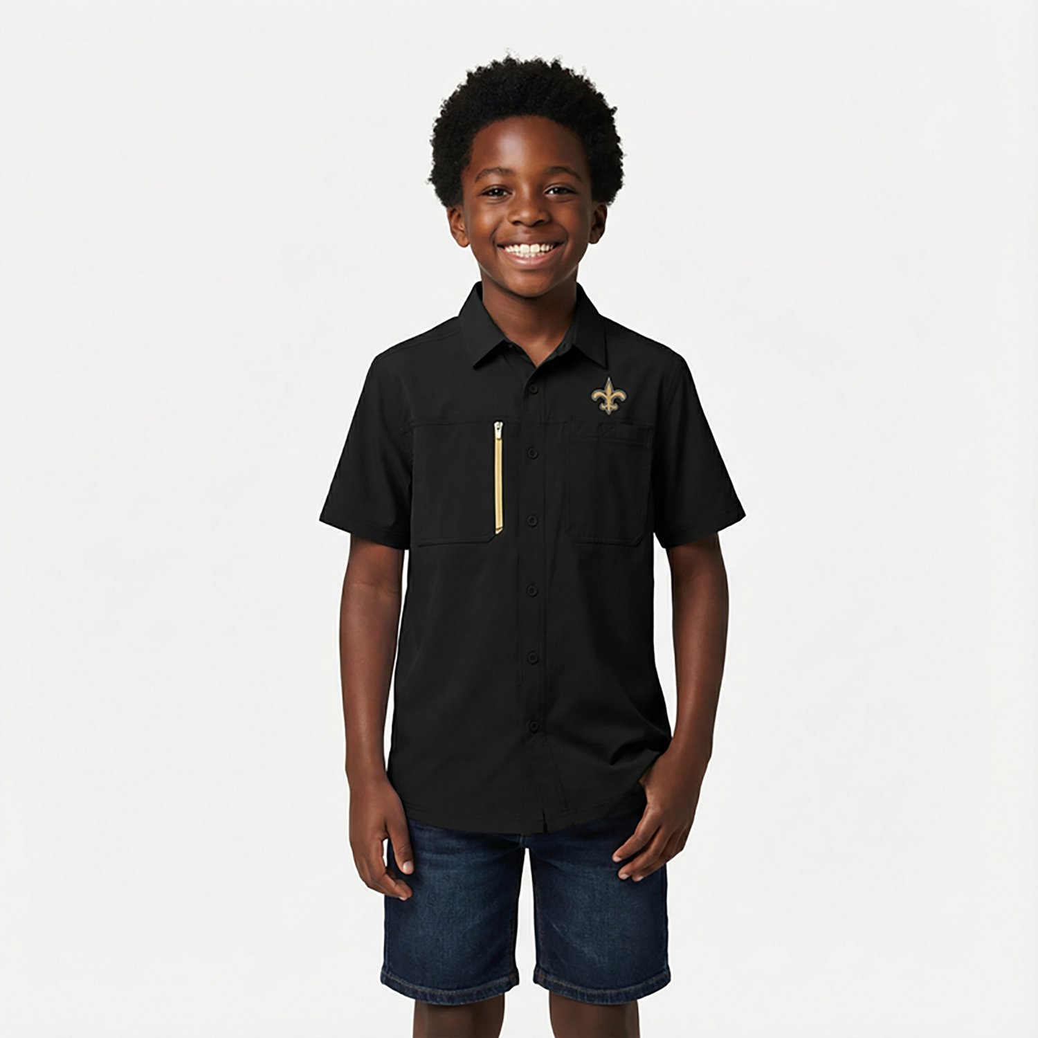 Antigua Men's New Orleans Saints Kickoff Camp Button Down Shirt  - view number 3