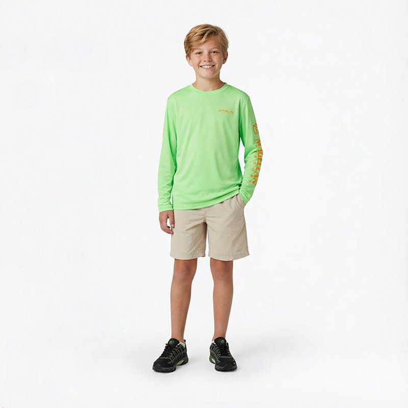 Magellan Outdoors Boys' Fishgear Casting Crew Fish Print Long Sleeve T-Shirt-image