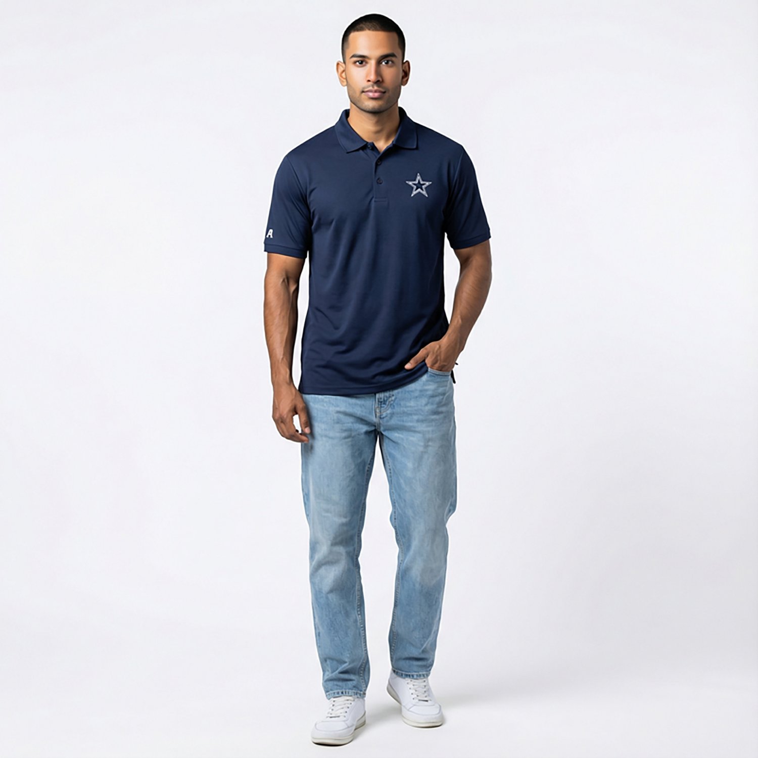 Antigua Men's Dallas Cowboys Legacy Pique Short Sleeve Polo Shirt - view number 2