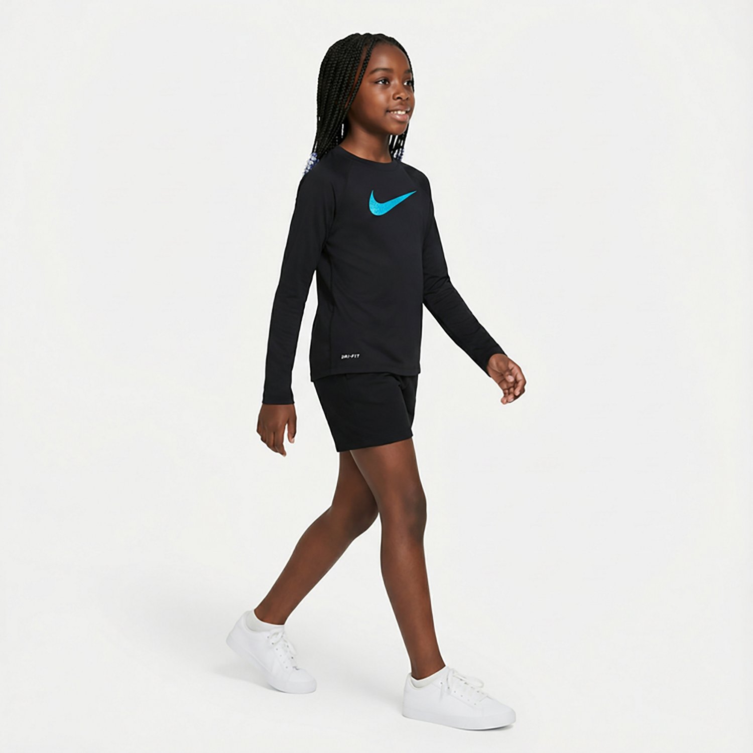 Nike Girls' Swoosh Long Sleeve Hydroguard                                                                                        - view number 2