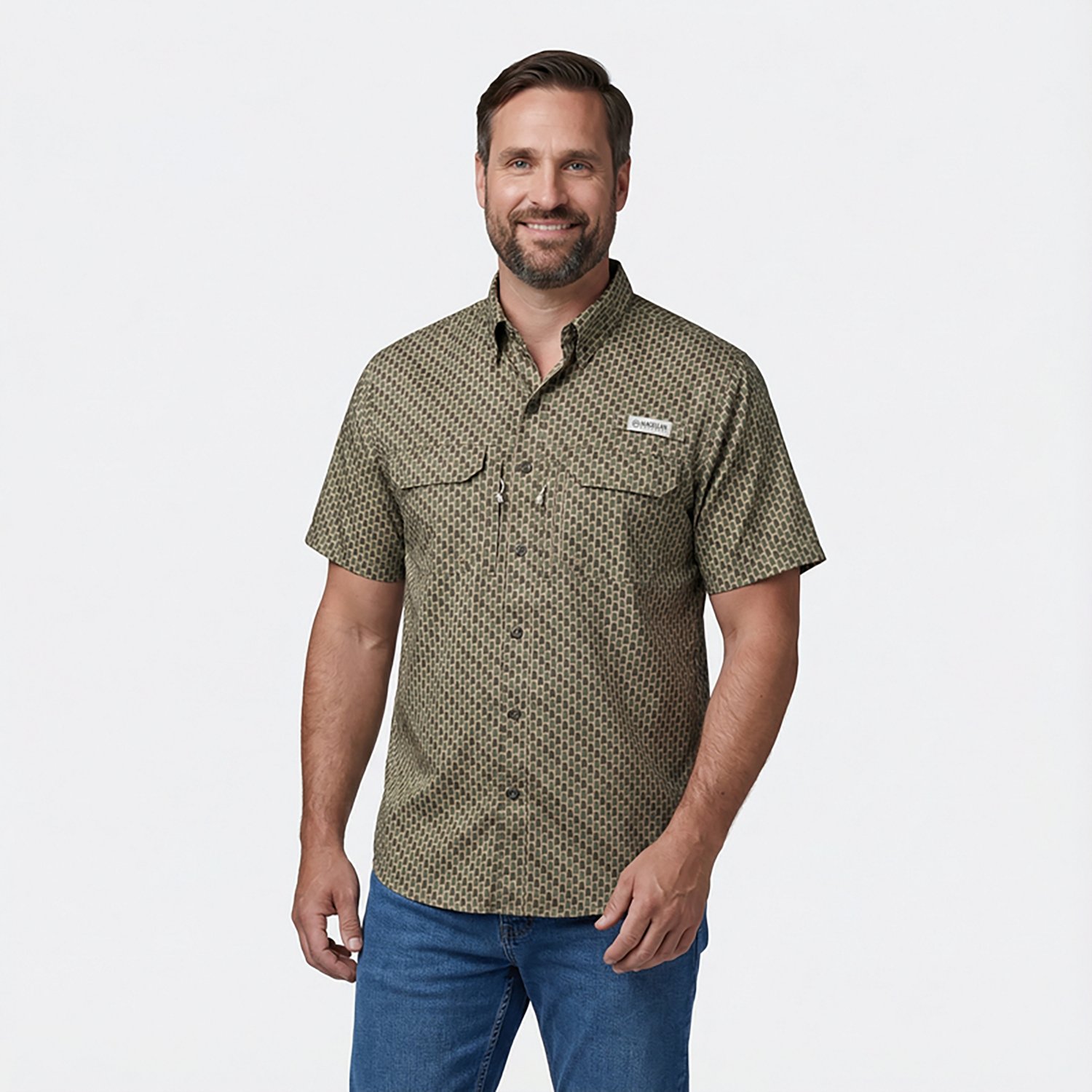 Magellan Outdoors Men's Alabama Local State Print Button-Down Shirt - view number 2