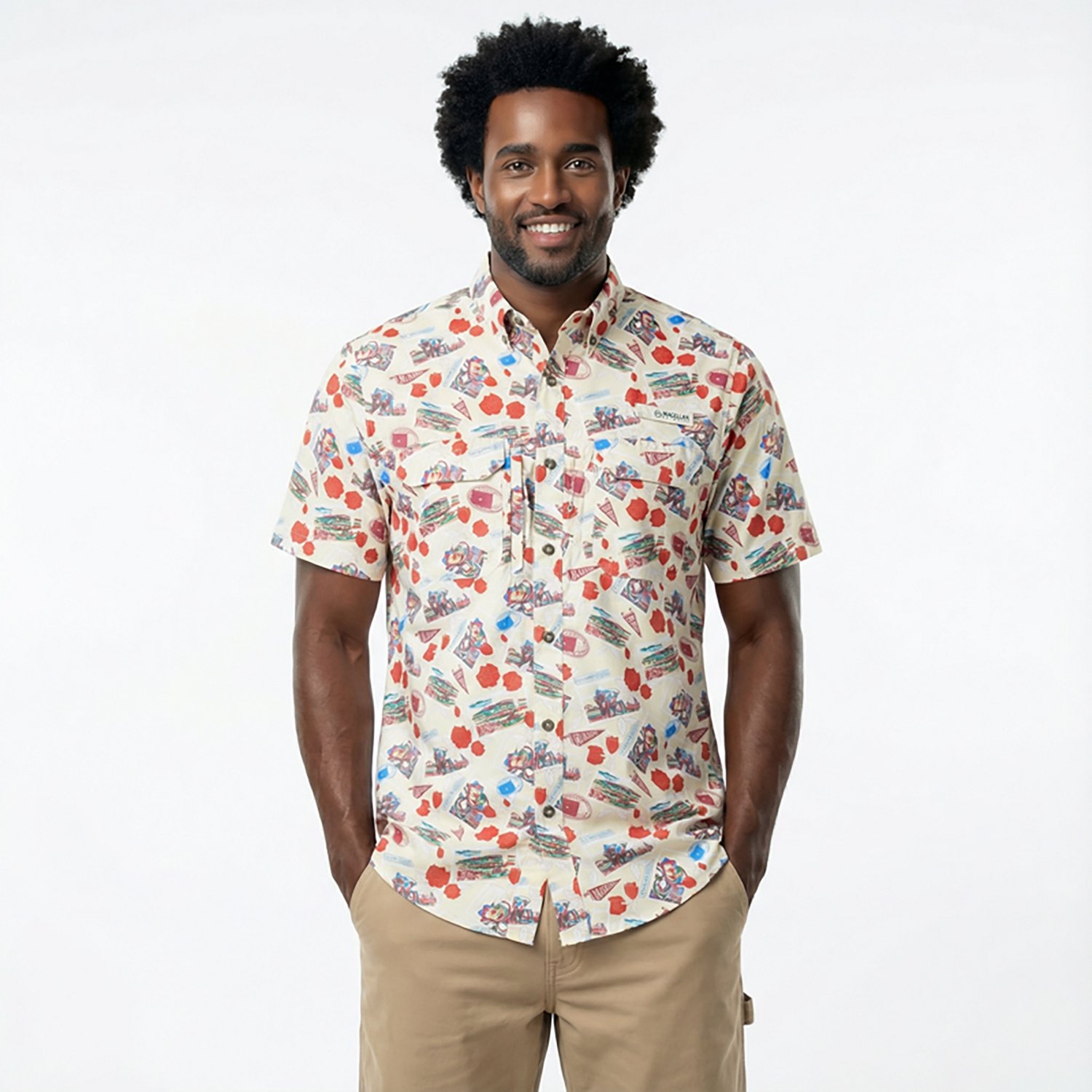 Magellan Outdoors Men's Oklahoma Local State Print Shirt - view number 2