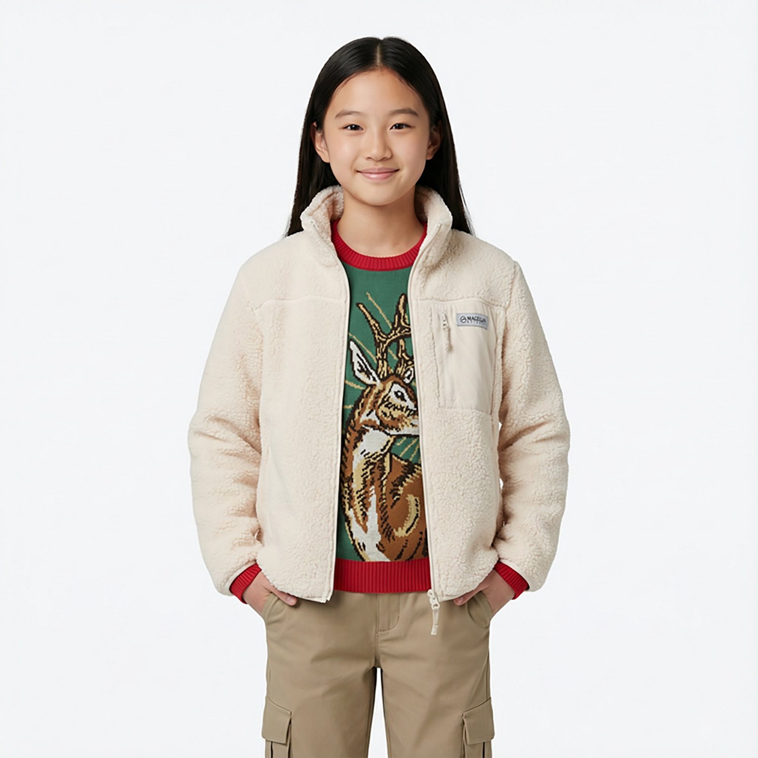 Magellan Outdoors Girls’ Campfire Sherpa Fleece Jacket - view number 2