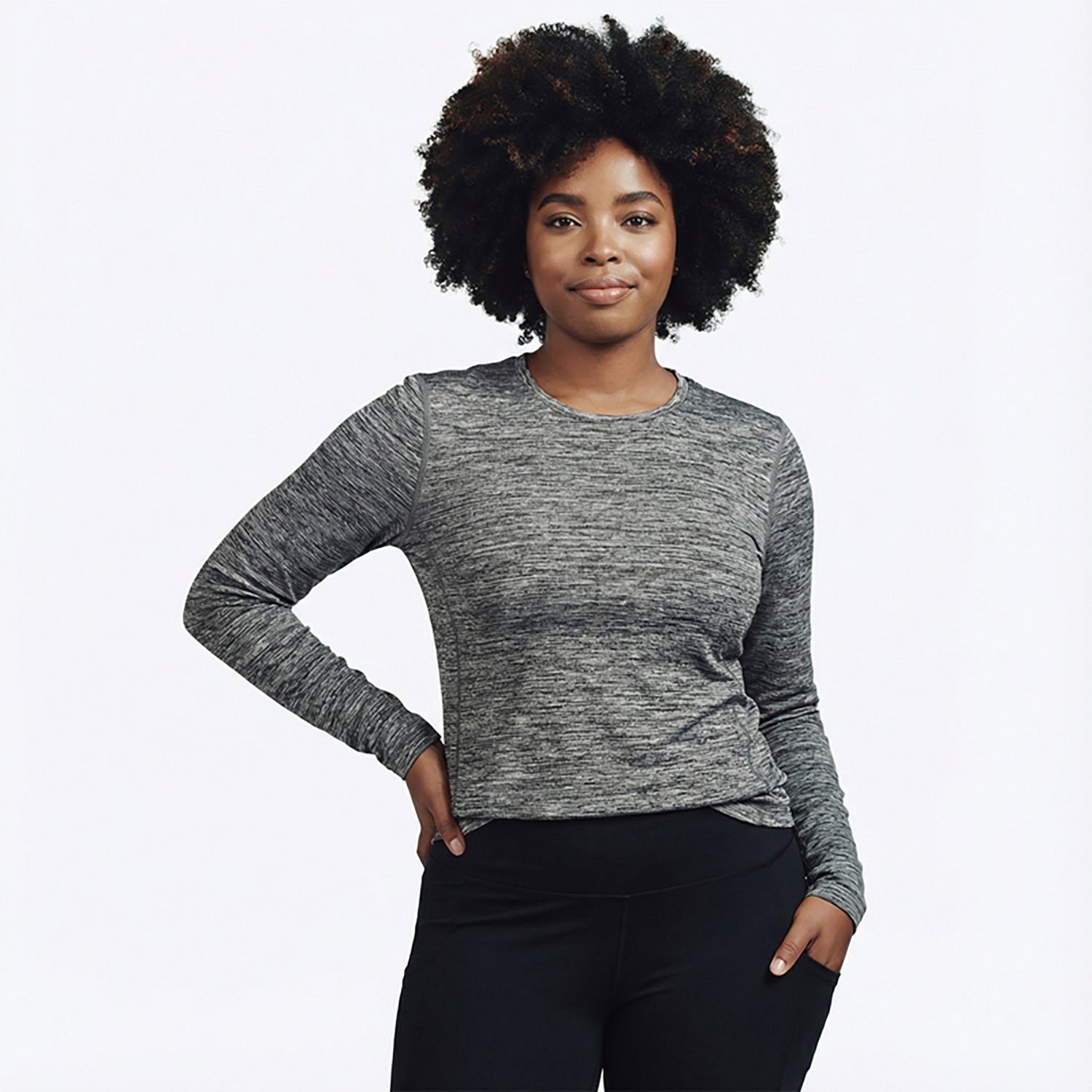 Magellan Outdoors Women’s Thermal Stretch Crew Baselayer Top