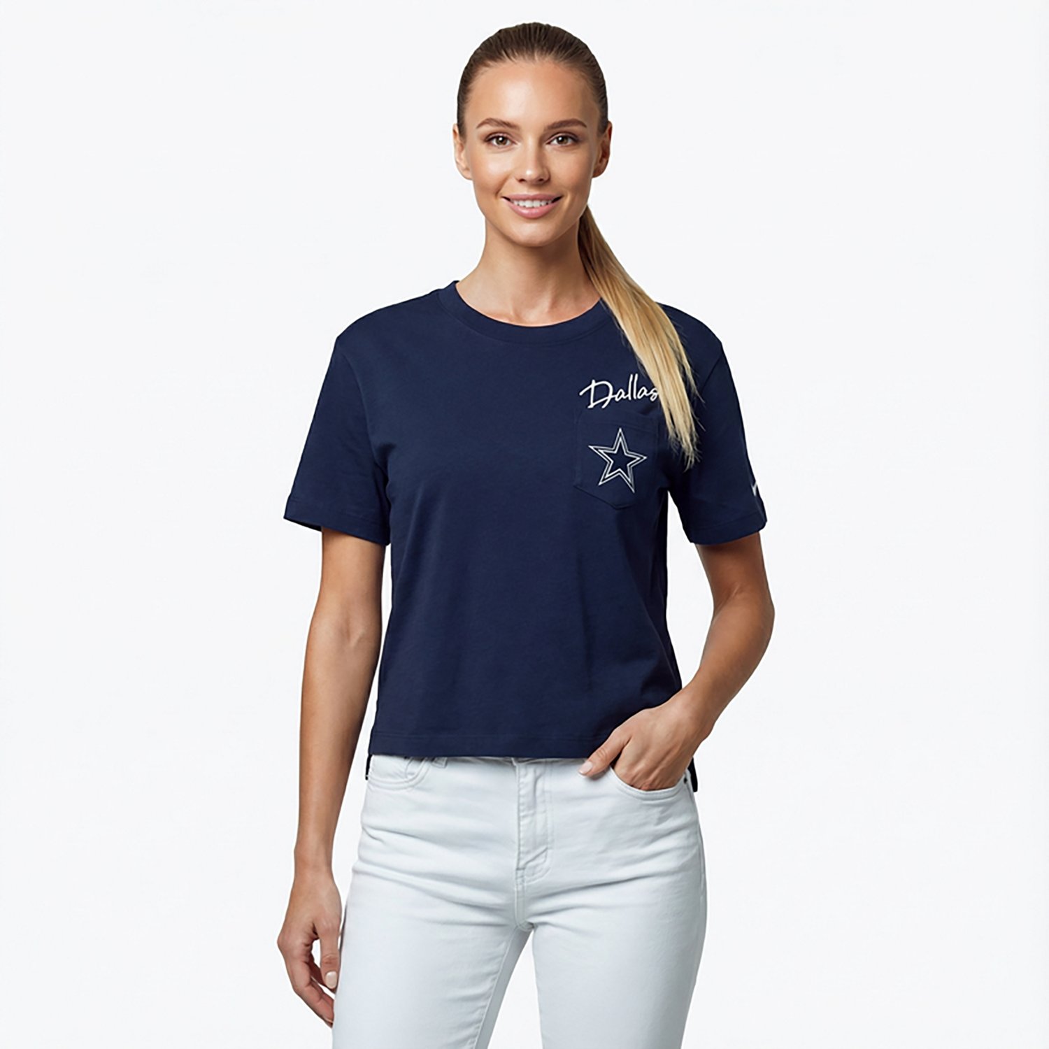 Nike Women's Dallas Cowboys Dri-FIT Pocket T-shirt - view number 2