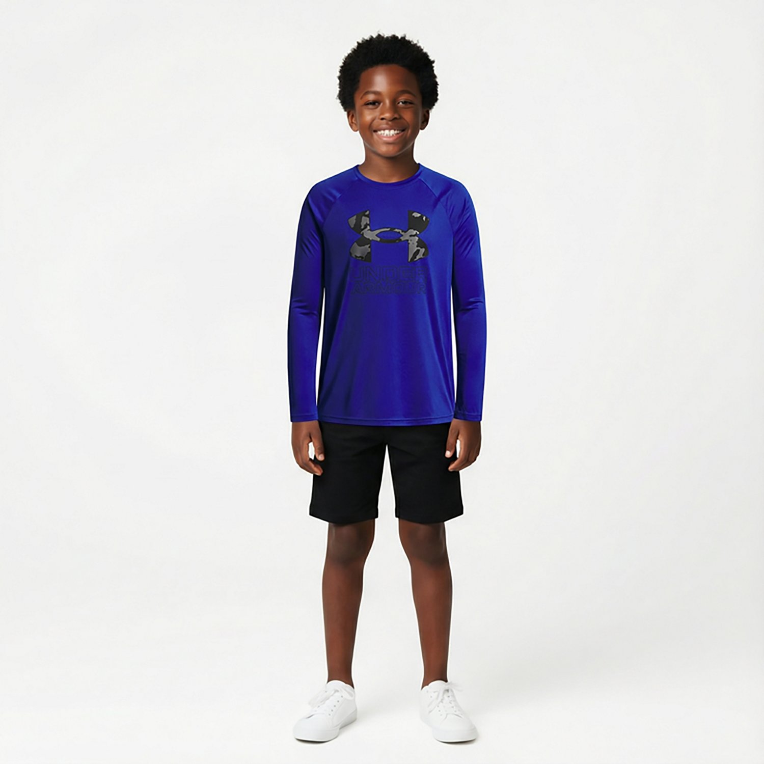 Under Armour Boys' Tech Hybrid Print Fill Long Sleeve T-shirt