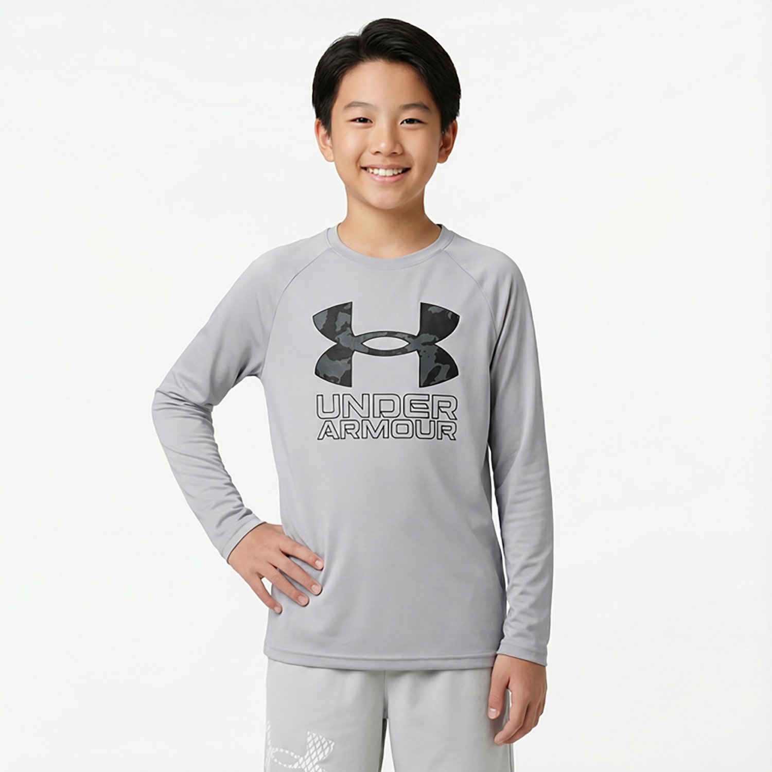 Under Armour Boys' Tech Hybrid Print Fill Long Sleeve T-shirt