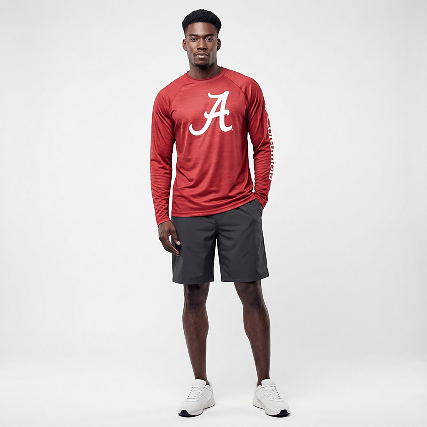 Columbia Sportswear Men's University of Alabama PFG Terminal Tackle Heather Long Sleeve Shirt - view number 6