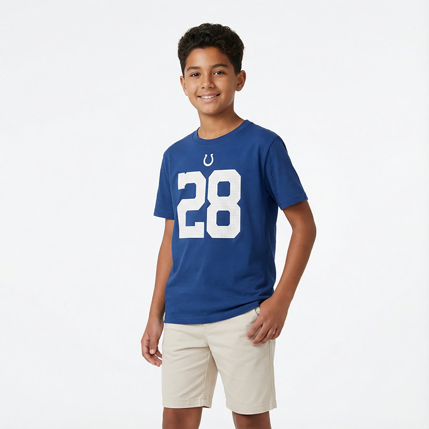 Nike Boys' Indianapolis Colts Johnathan Taylor 28 N&N T-shirt