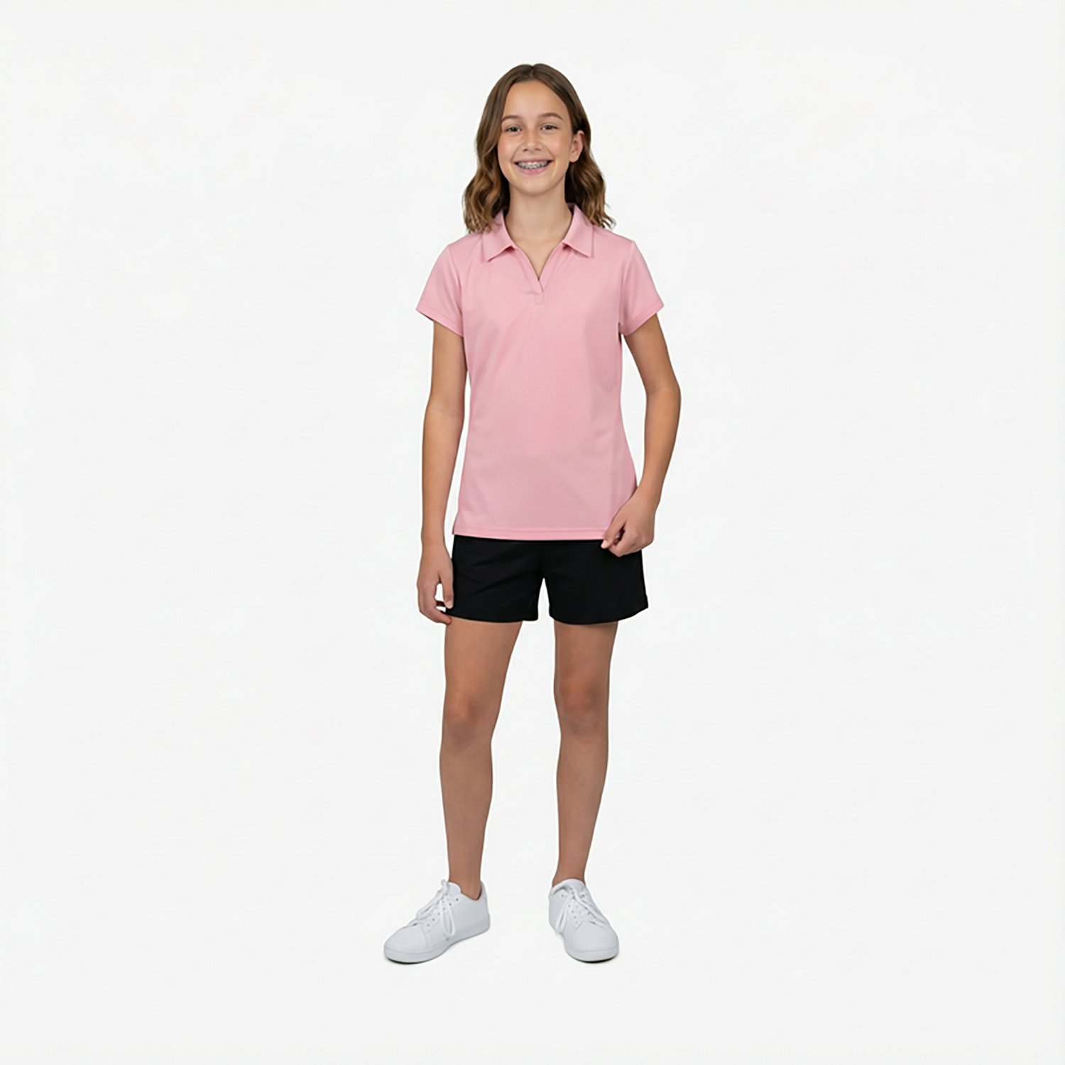 Nautica Girls' Plus Performance Knit Polo Shirt