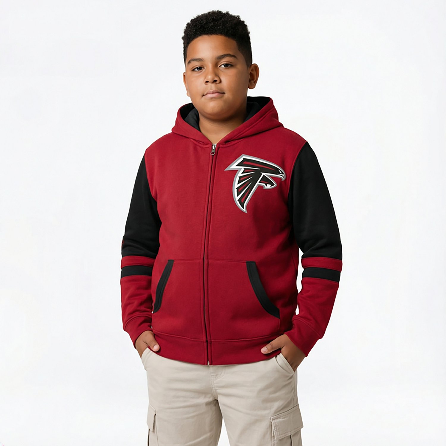 Outerstuff Boys' Atlanta Falcons Stadium Full-Zip Fleece Hoodie - view number 2