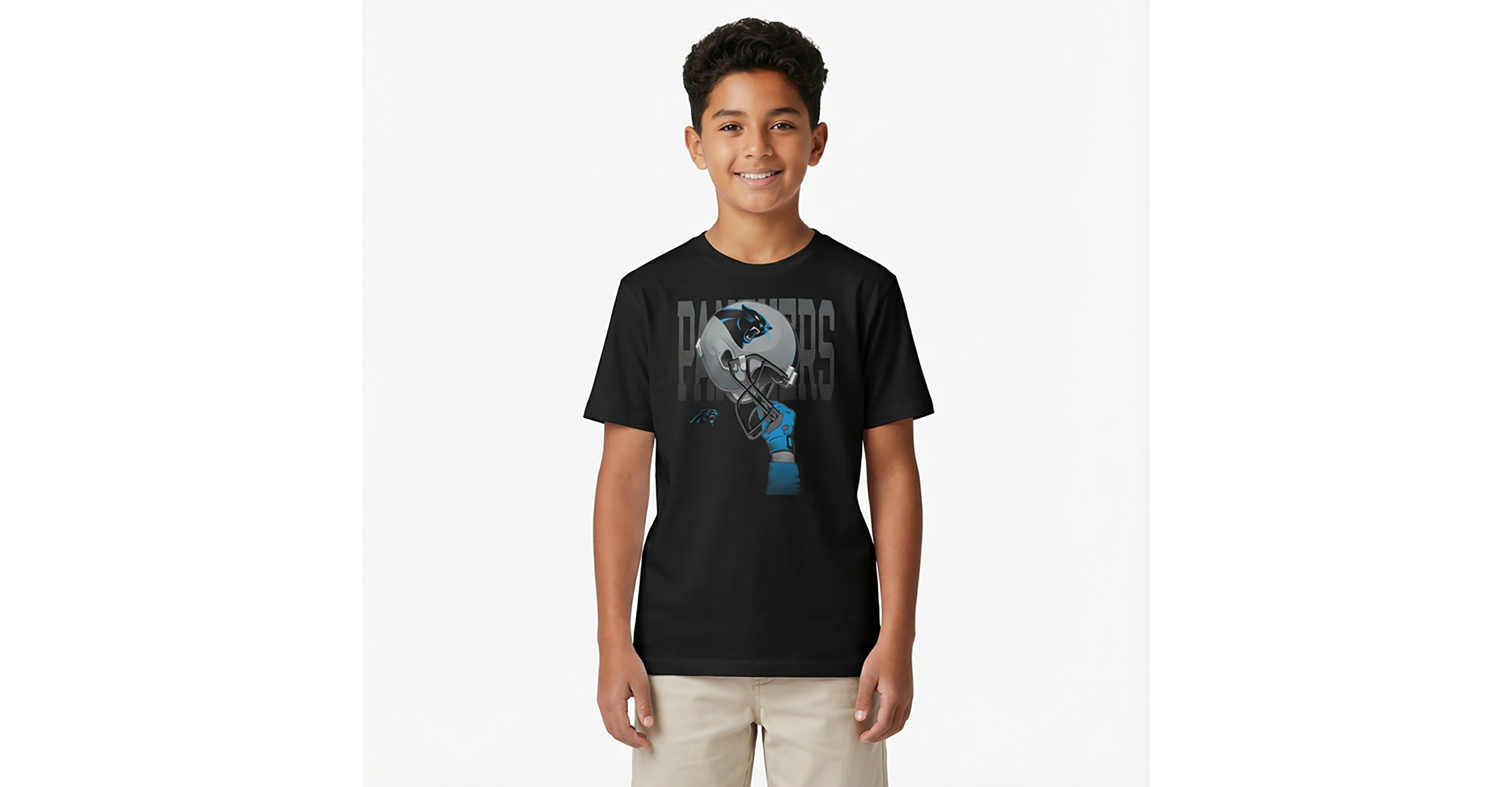 Outerstuff Boys' 8-20 Carolina Panthers Helmets High Short Sleeve T-shirt