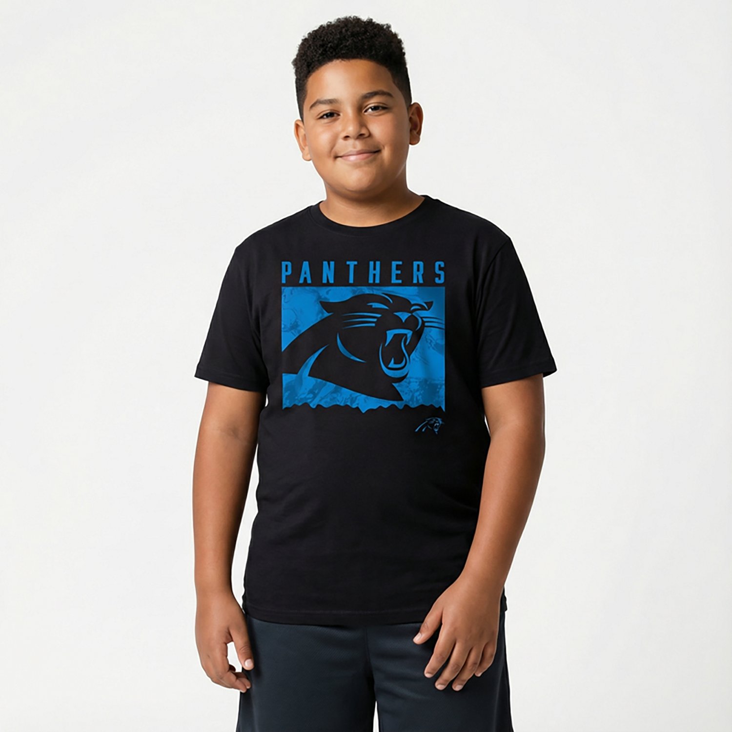 Outerstuff Boys' 8-20 Carolina Panthers Liquid Camo Logo Short Sleeve T-shirt - view number 2