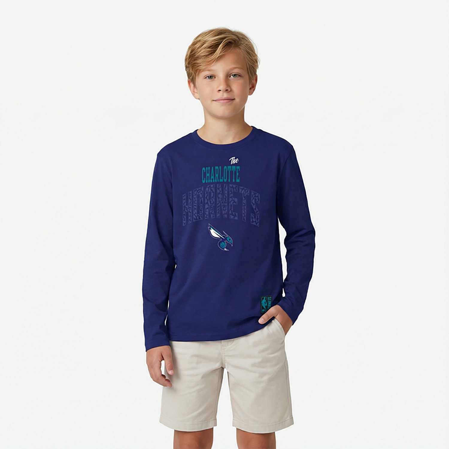 Outerstuff Boys' 4-7 Charlotte Hornets Posterize Long Sleeve T-shirt