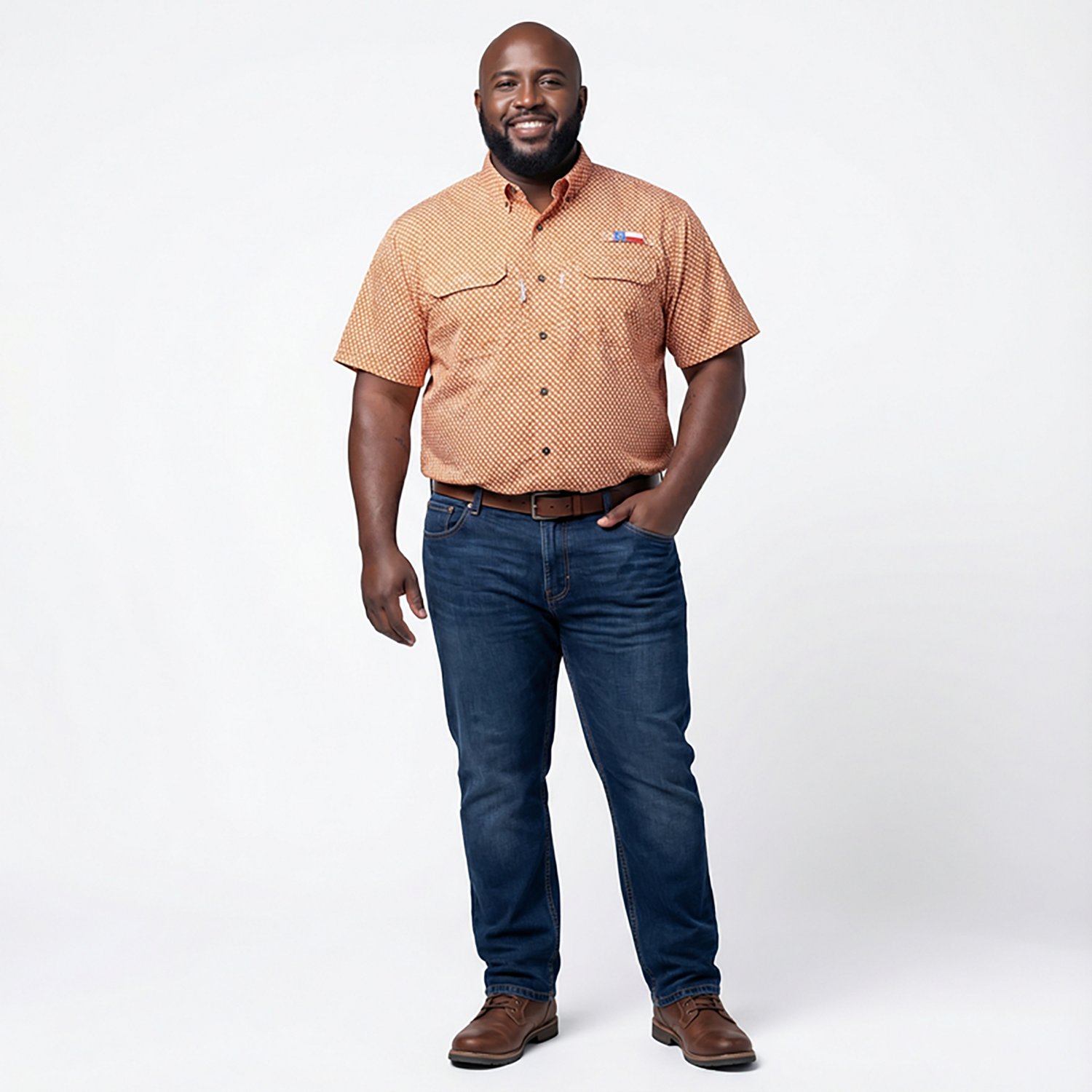 Magellan Men's Local State Gameday Micro Print Short Sleeve Shirt