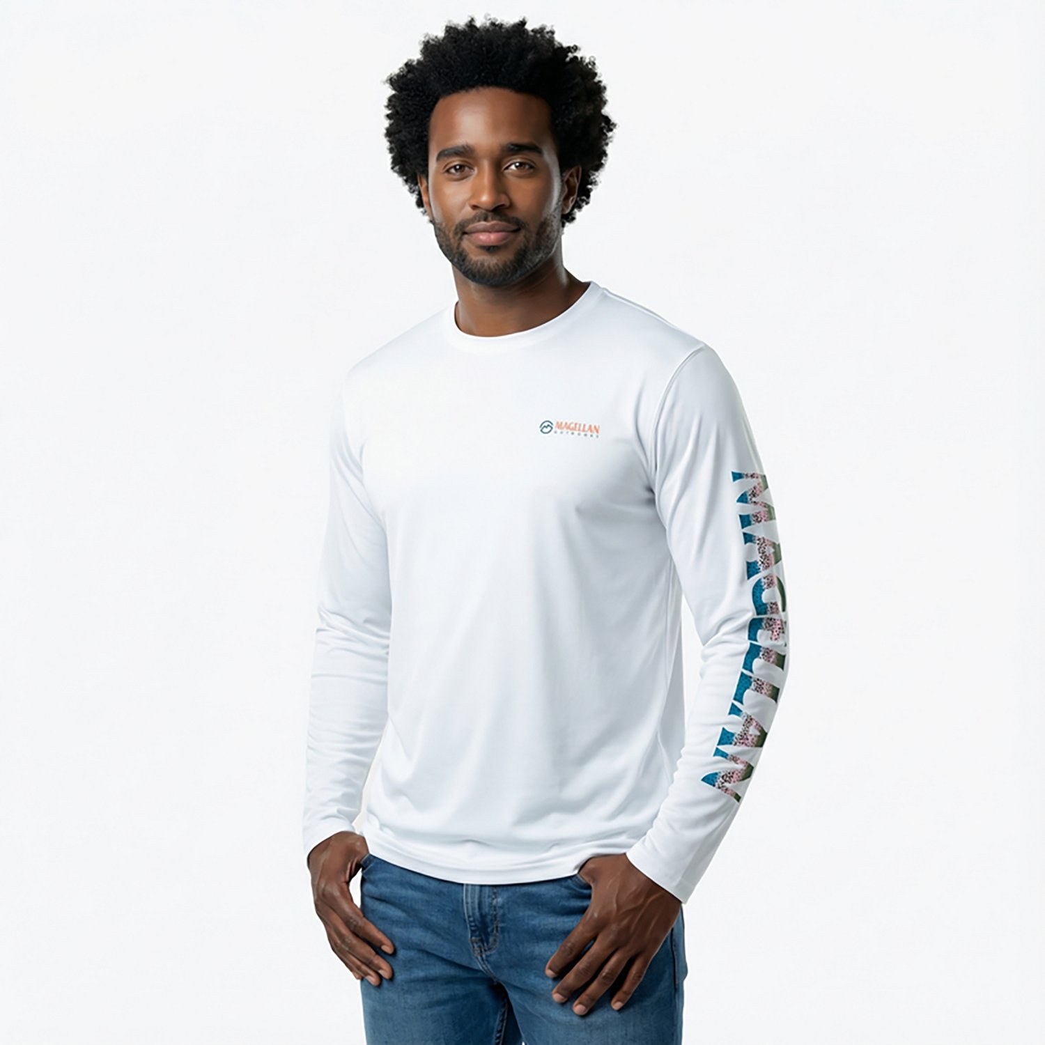 Magellan Outdoors Men's Casting Crew Long Sleeve T-shirt                                                                         - view number 2