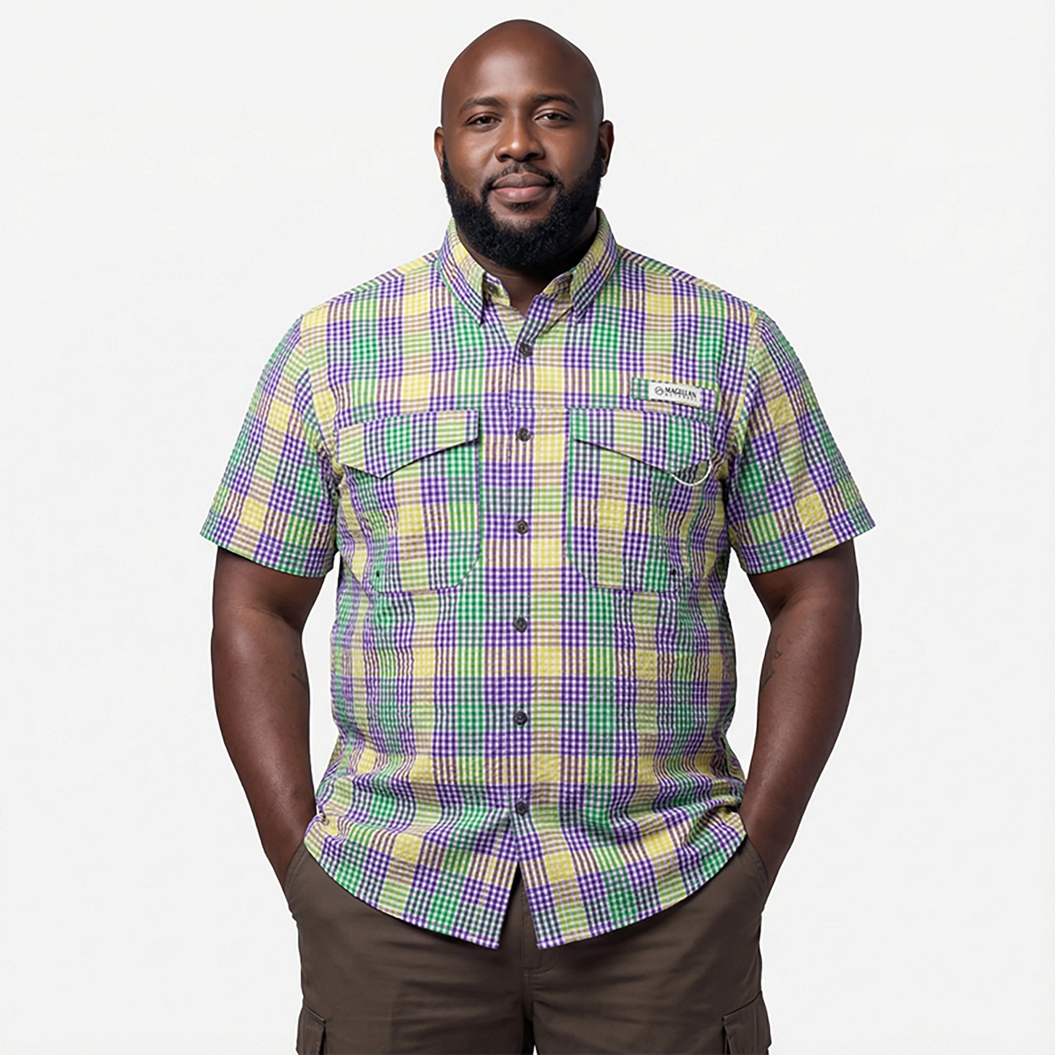 Magellan Outdoors Mardi Gras Seersucker Gingham Shirt - view number 2