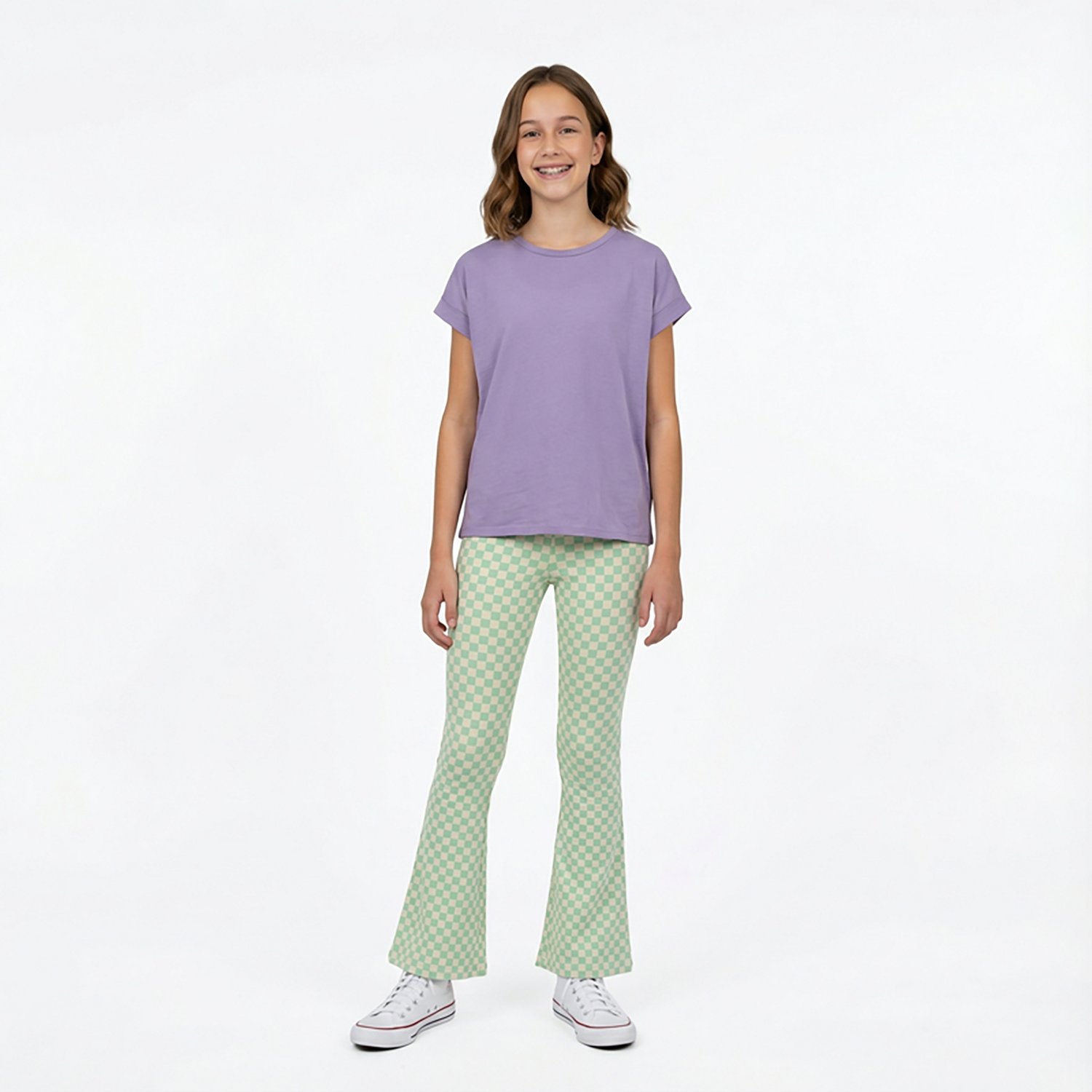 BCG Girls' Cotton Flare Printed Leggings