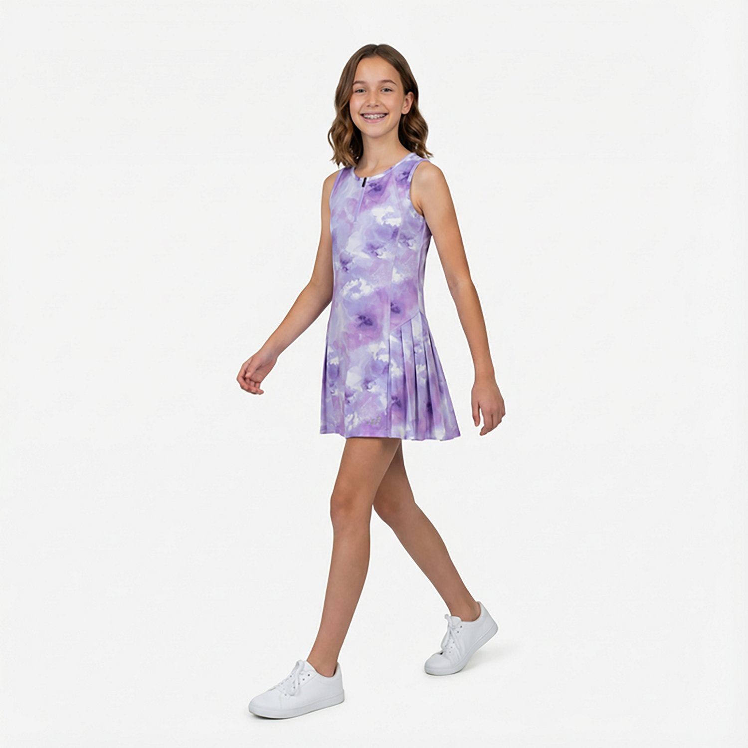 BCG Girls' Tennis Pleated Printed 1/4-Zip Dress                                                                                  - view number 2