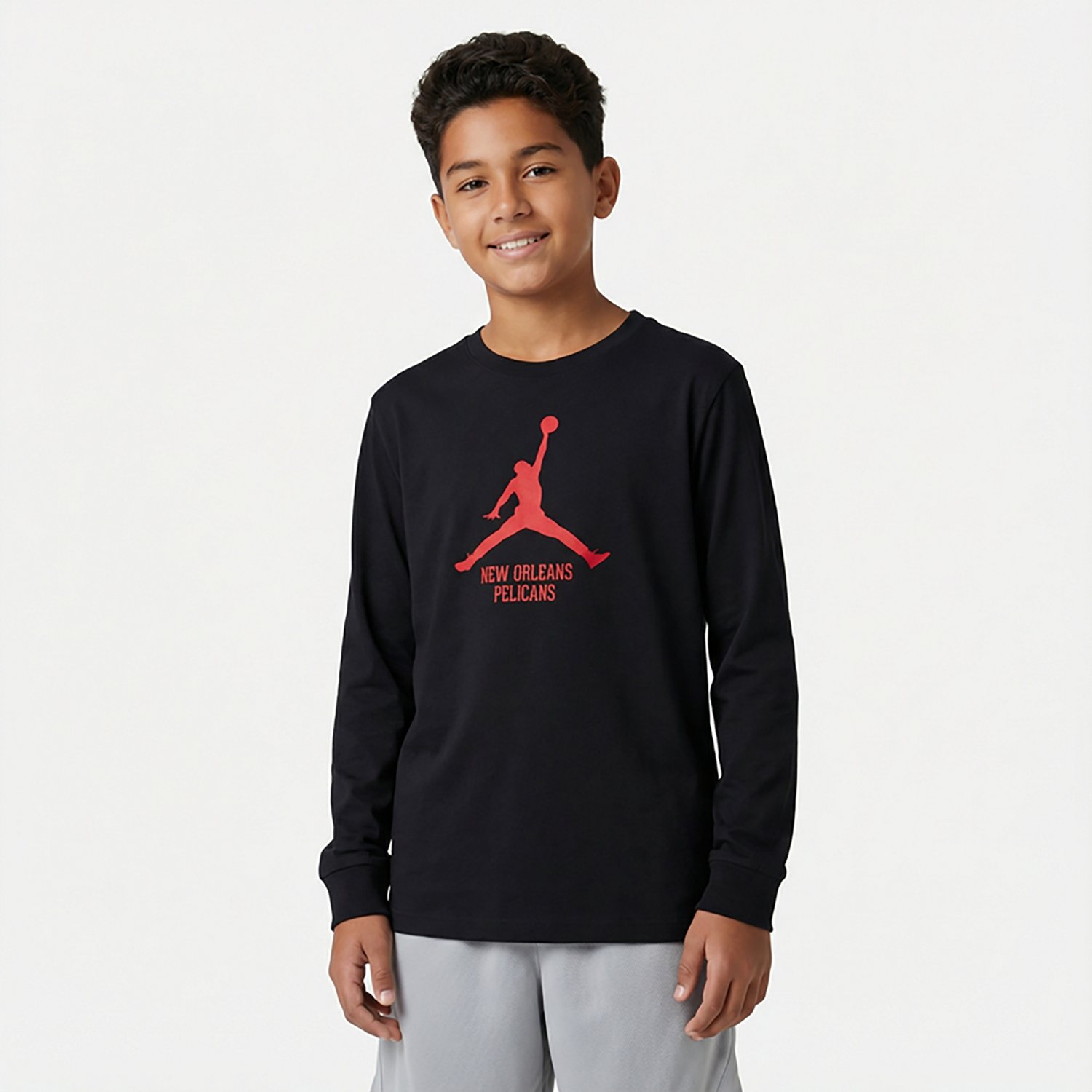 Jordan Kids' New Orleans Pelicans Essential Long Sleeve T-shirt - view number 2