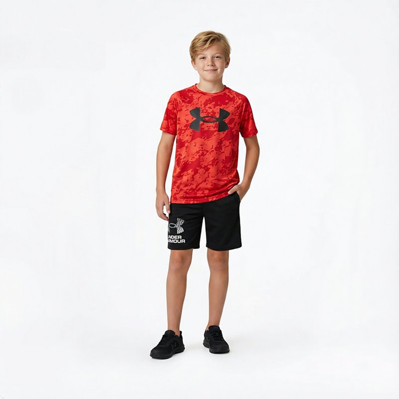 Under Armour Big Boys Tech Moisture-Wicking Quick-Dry Shorts - Black