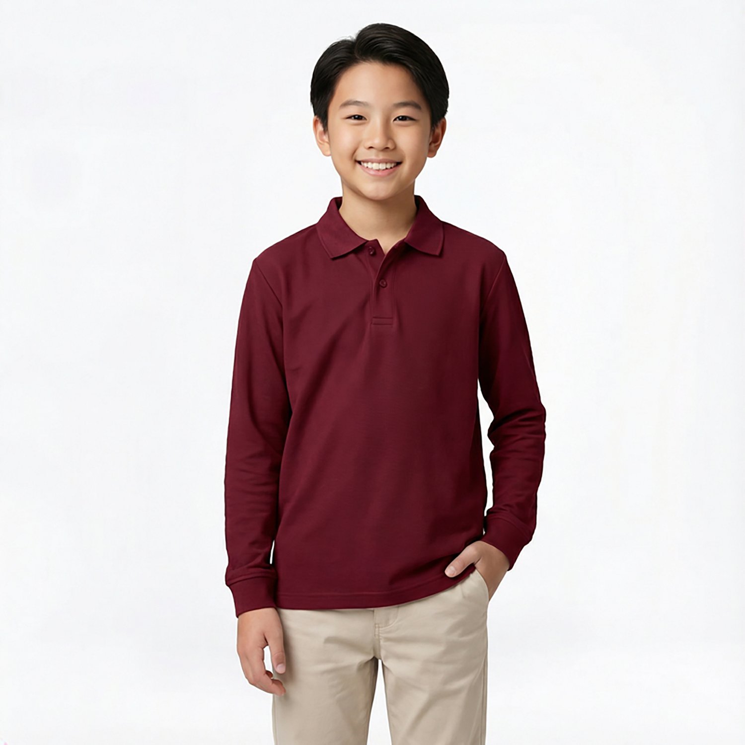 Nautica Boys' 4-7 Double Pique Long Sleeve Polo Shirt - view number 2