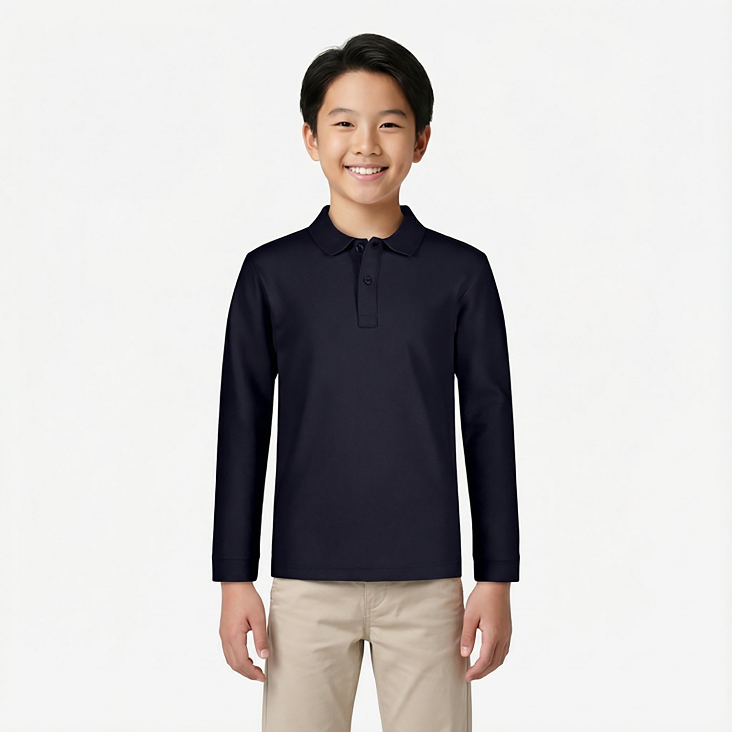 Nautica Boys' 4-7 Double Pique Long Sleeve Polo Shirt - view number 2