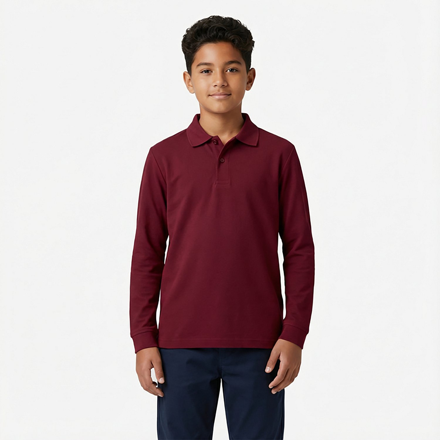 Nautica Boys' 8-20 Double Pique Long Sleeve Polo Shirt - view number 2